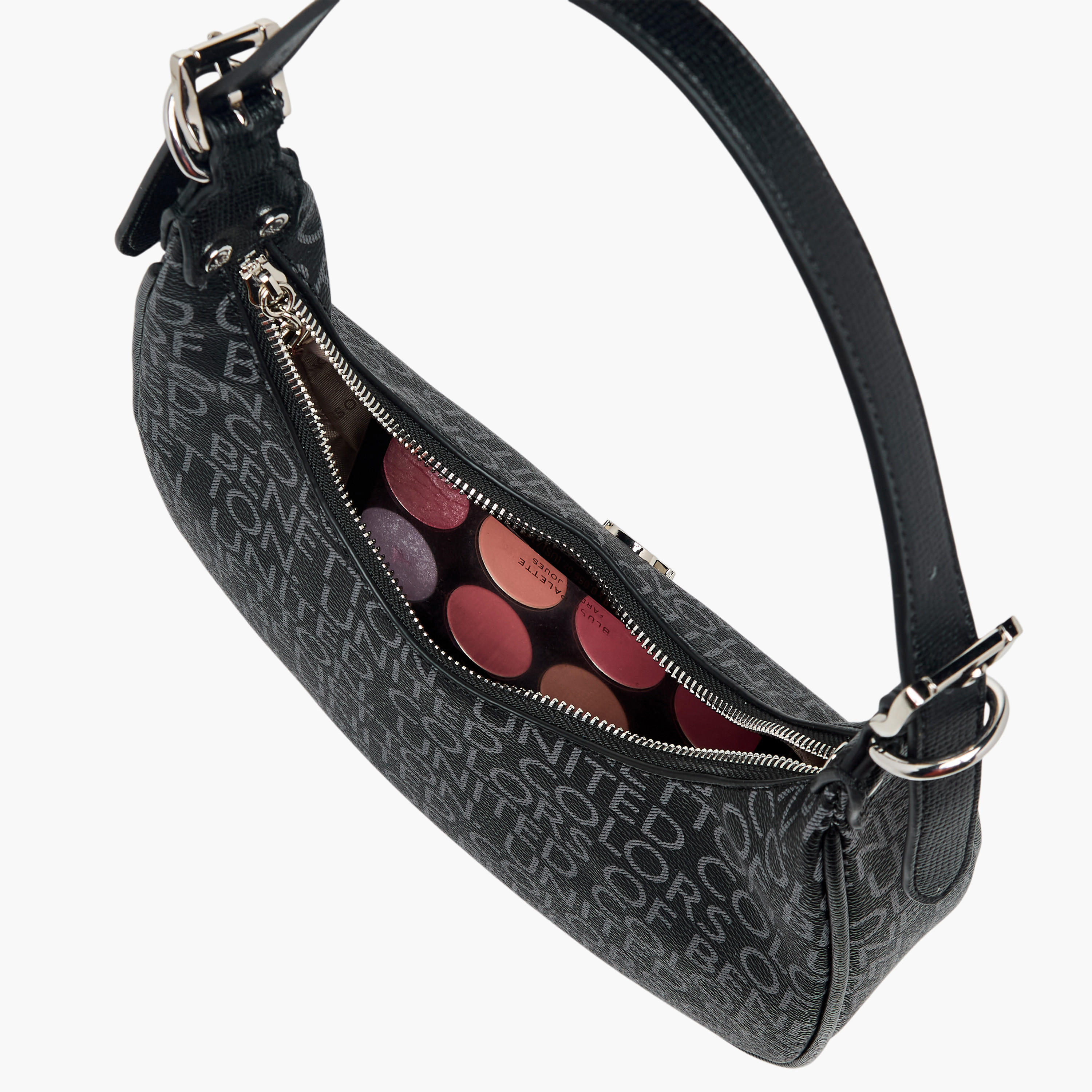 United Colors of Benetton Monogram Print Baguette Bag with Zip Closure-women-bagsandwallets-handbags-image-9