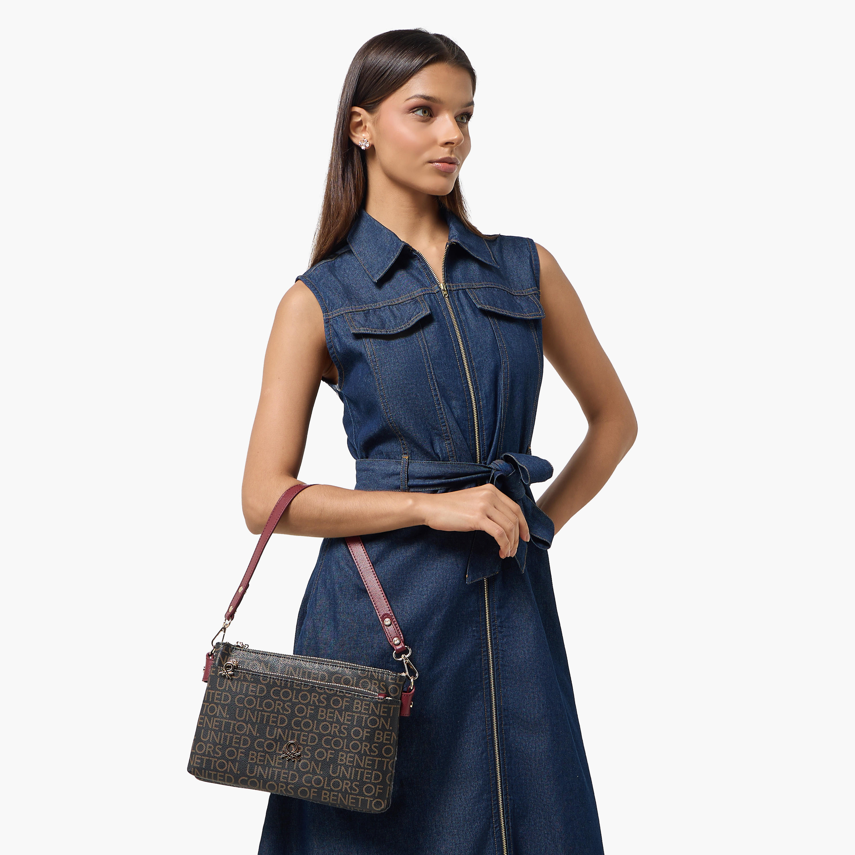 United Colors of Benetton Monogram Print Crossbody Bag with Zip Closure-women-bagsandwallets-handbags-image-2