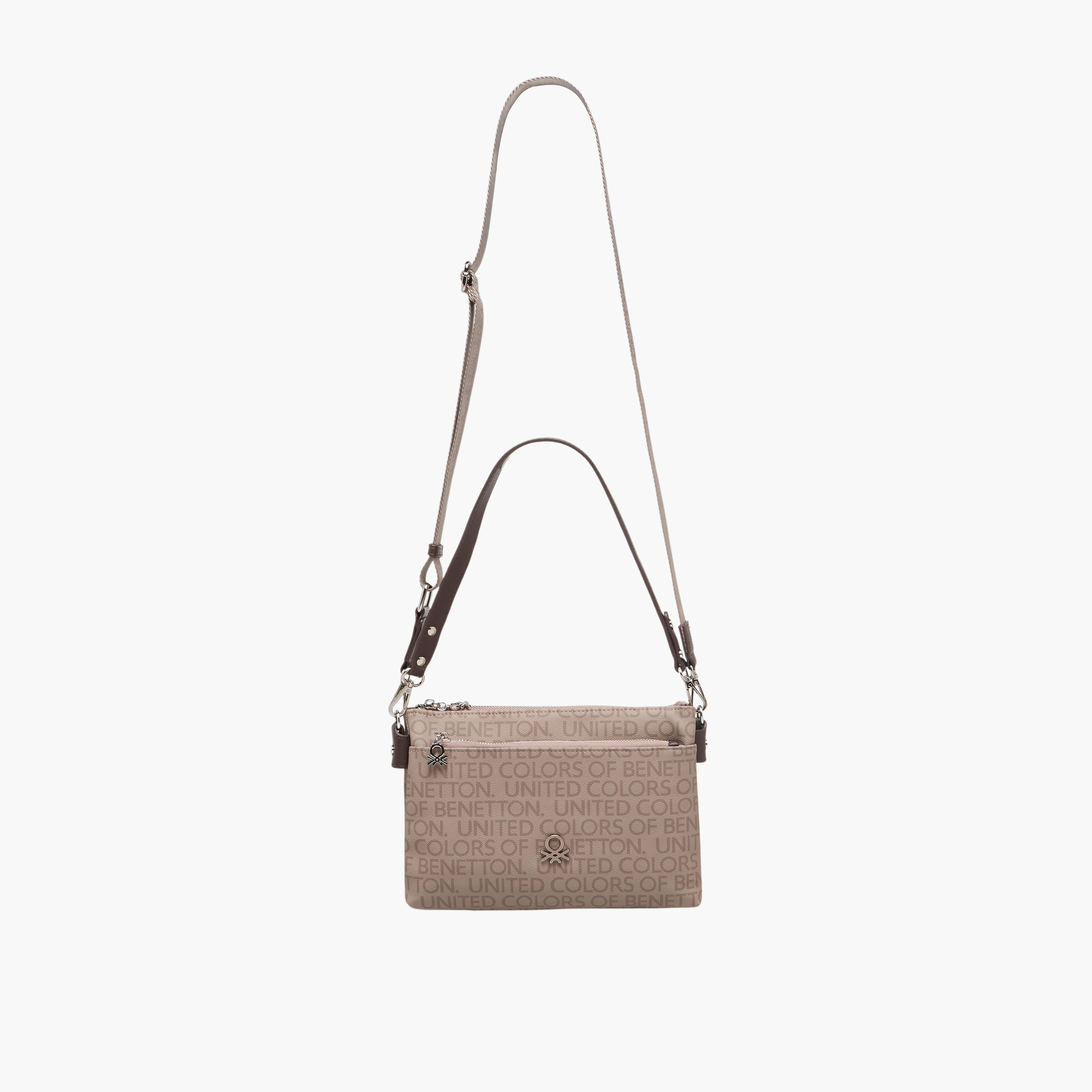 شنطة كروس بودي بطبعات مونوجرام وزر إغلاق من يونايتد كولورز أوف بينيتون-women-bagsandwallets-handbags-image-3