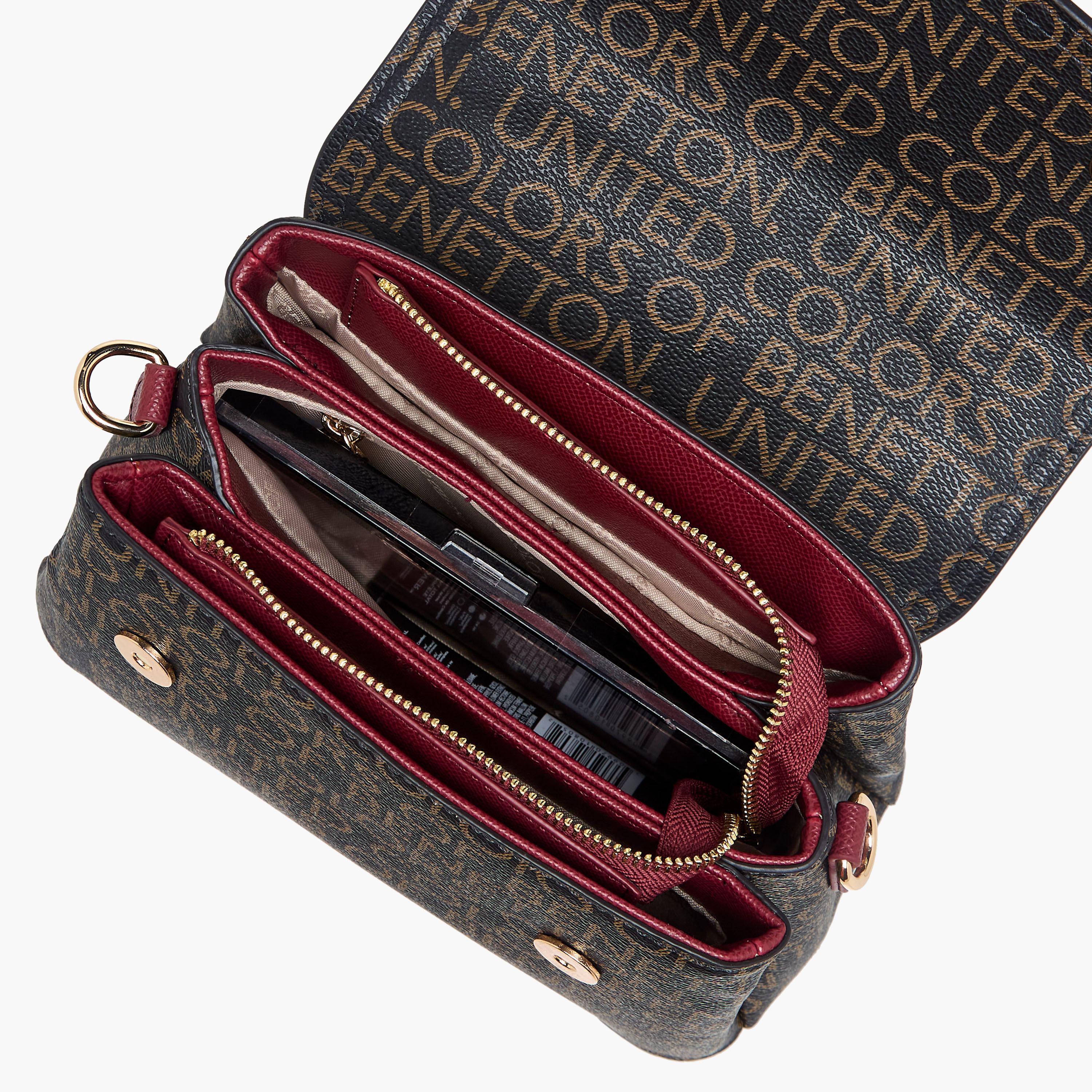 United Colors of Benetton Monogram Print Crossbody Bag with Zip Closure-women-bagsandwallets-handbags-image-9