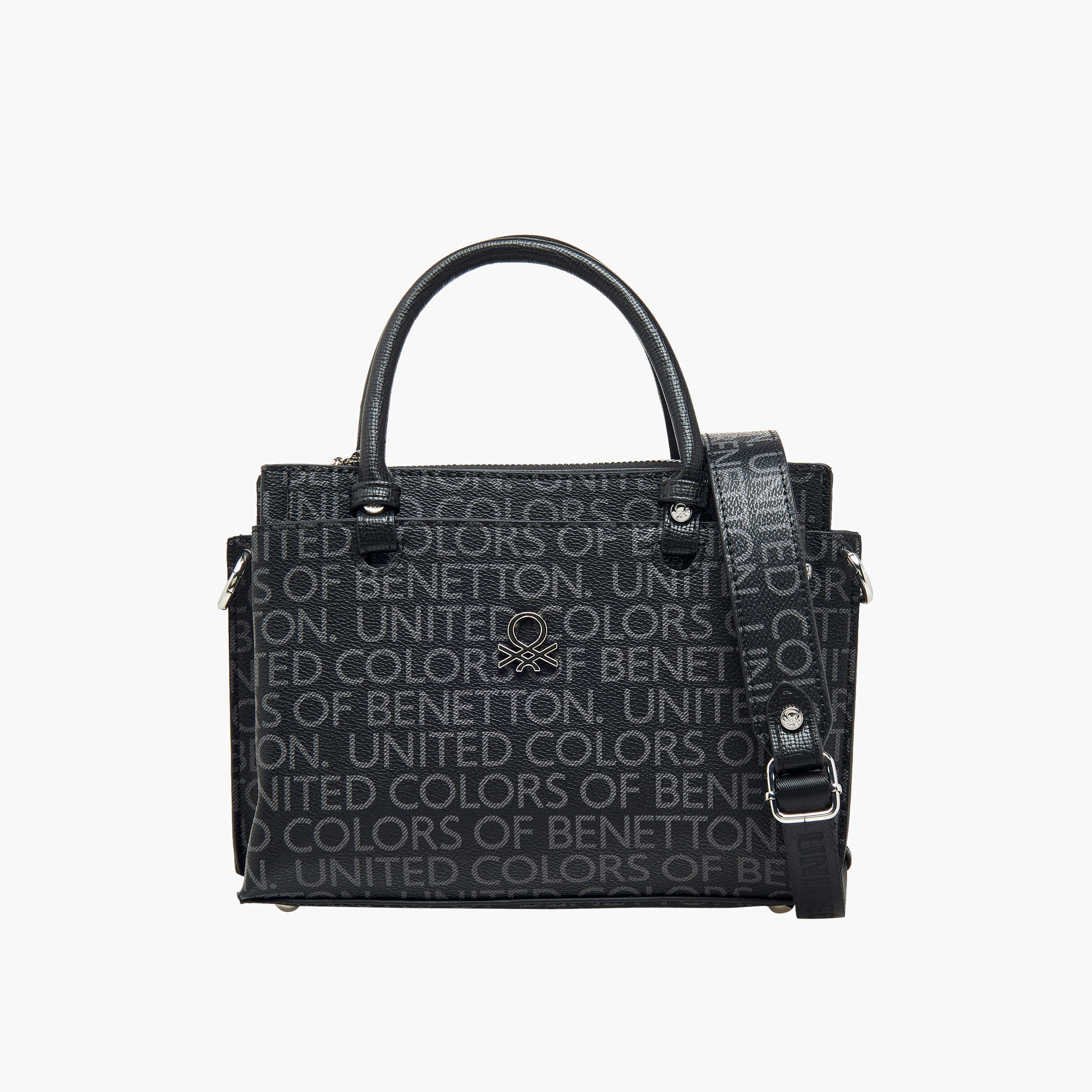 United Colors of Benetton Monogram Print Crossbody Bag with Zip Closure-women-bagsandwallets-handbags-image-1