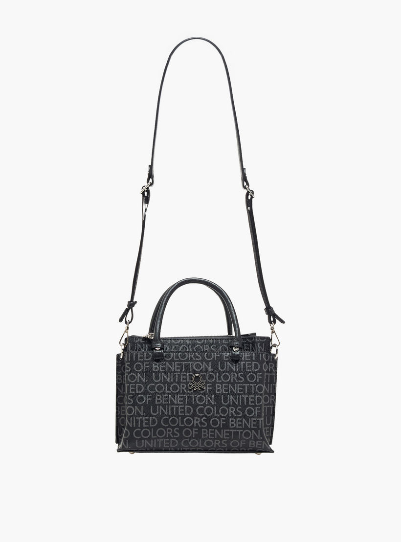 United Colors of Benetton Monogram Print Crossbody Bag with Zip Closure-women-bagsandwallets-handbags-image-3