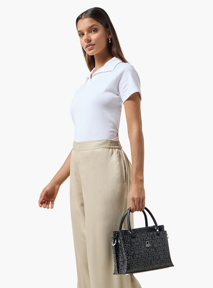 United Colors of Benetton Monogram Print Crossbody Bag with Zip Closure-women-bagsandwallets-handbags-image-8