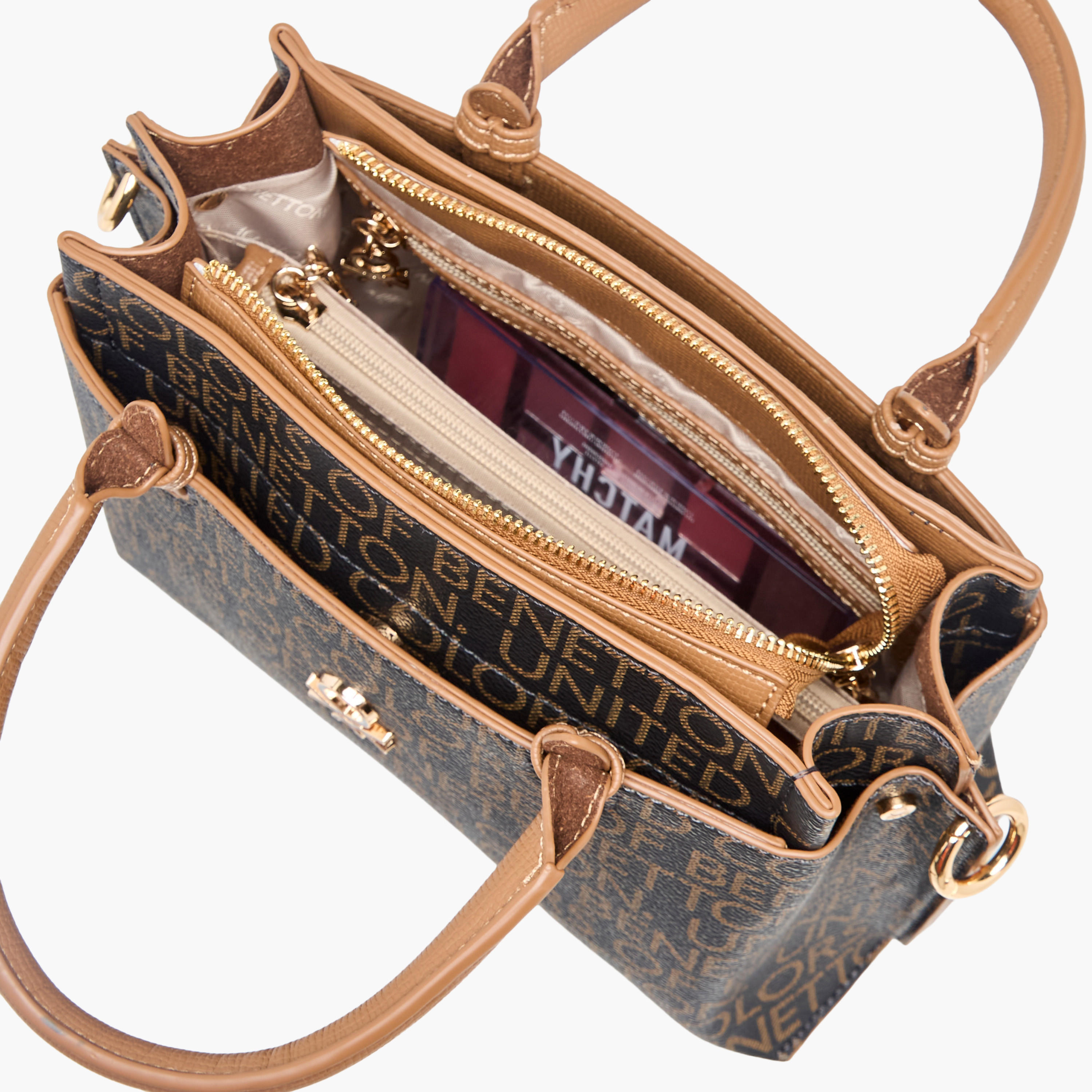 United Colors of Benetton Monogram Print Crossbody Bag with Zip Closure-women-bagsandwallets-handbags-image-9