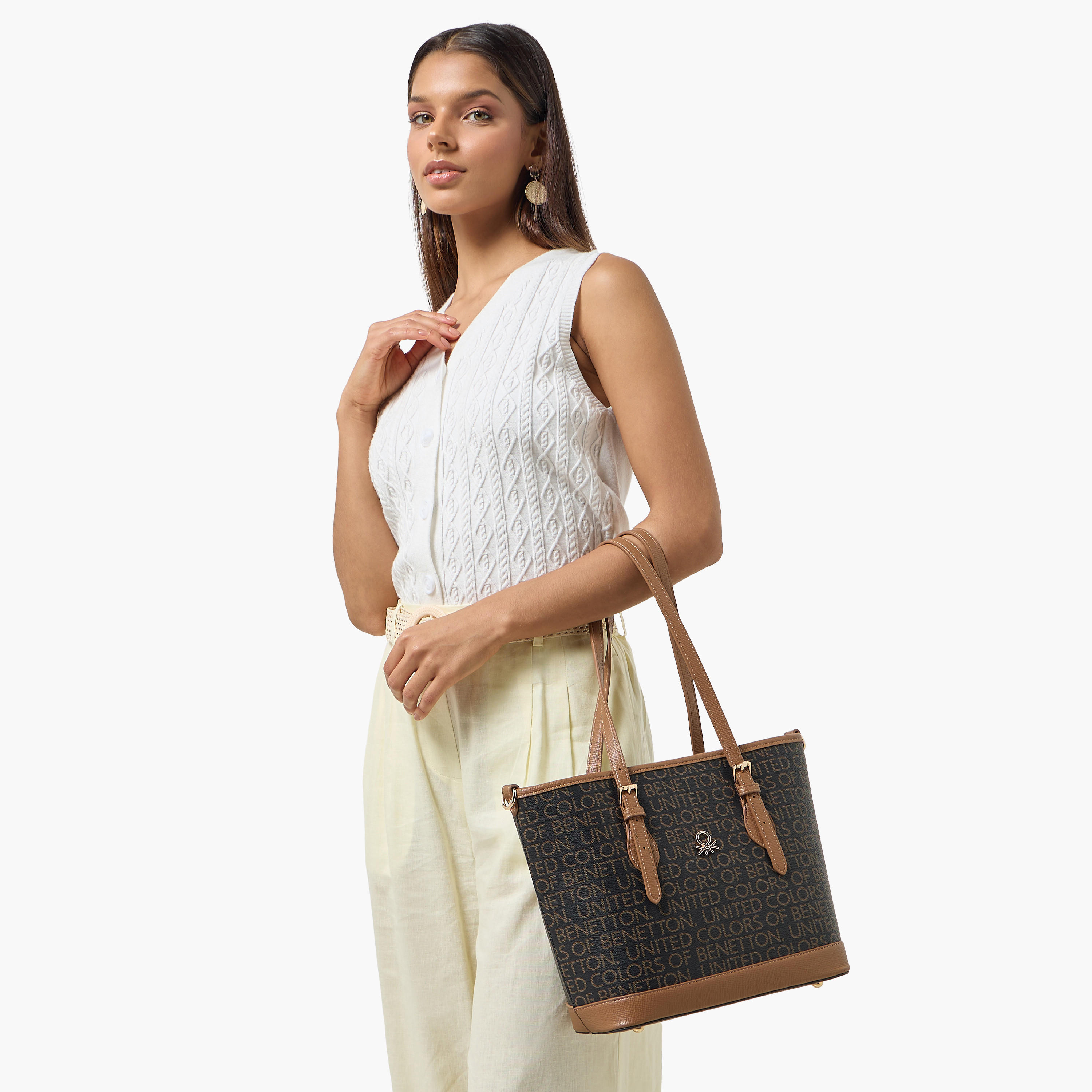 United Colors of Benetton Logo Print Tote Bag with Detachable Strap-women-bagsandwallets-handbags-image-2