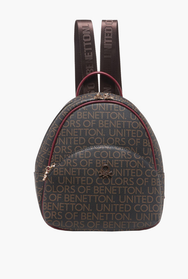شنطة ظهر بسحاب إغلاق وطبعات مونوجرام من يونايتد كولورز أوف بينيتون-women-bagsandwallets-backpacks-image-1
