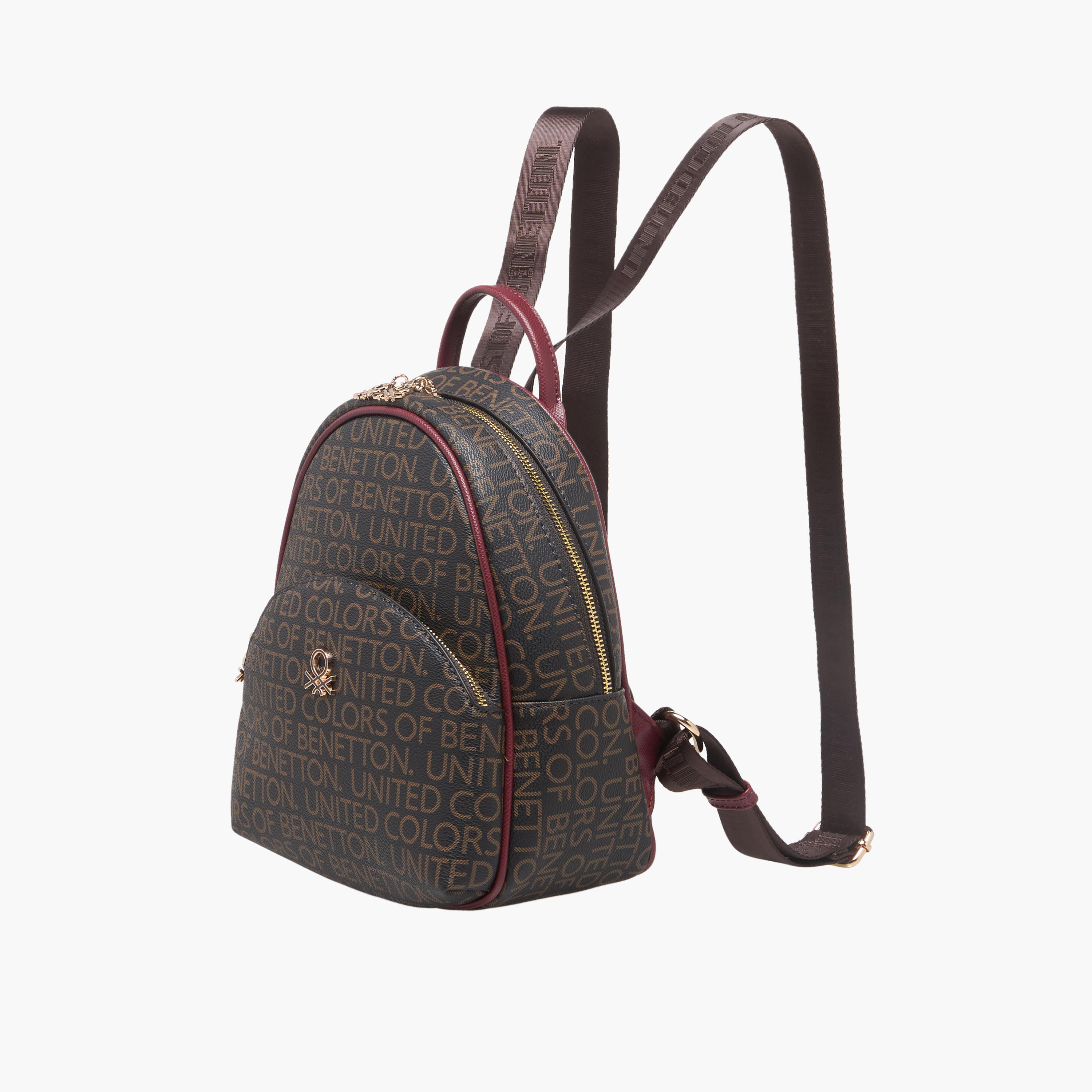 United Colors of Benetton Monogram Print Backpack with Zip Closure-women-bagsandwallets-backpacks-image-3