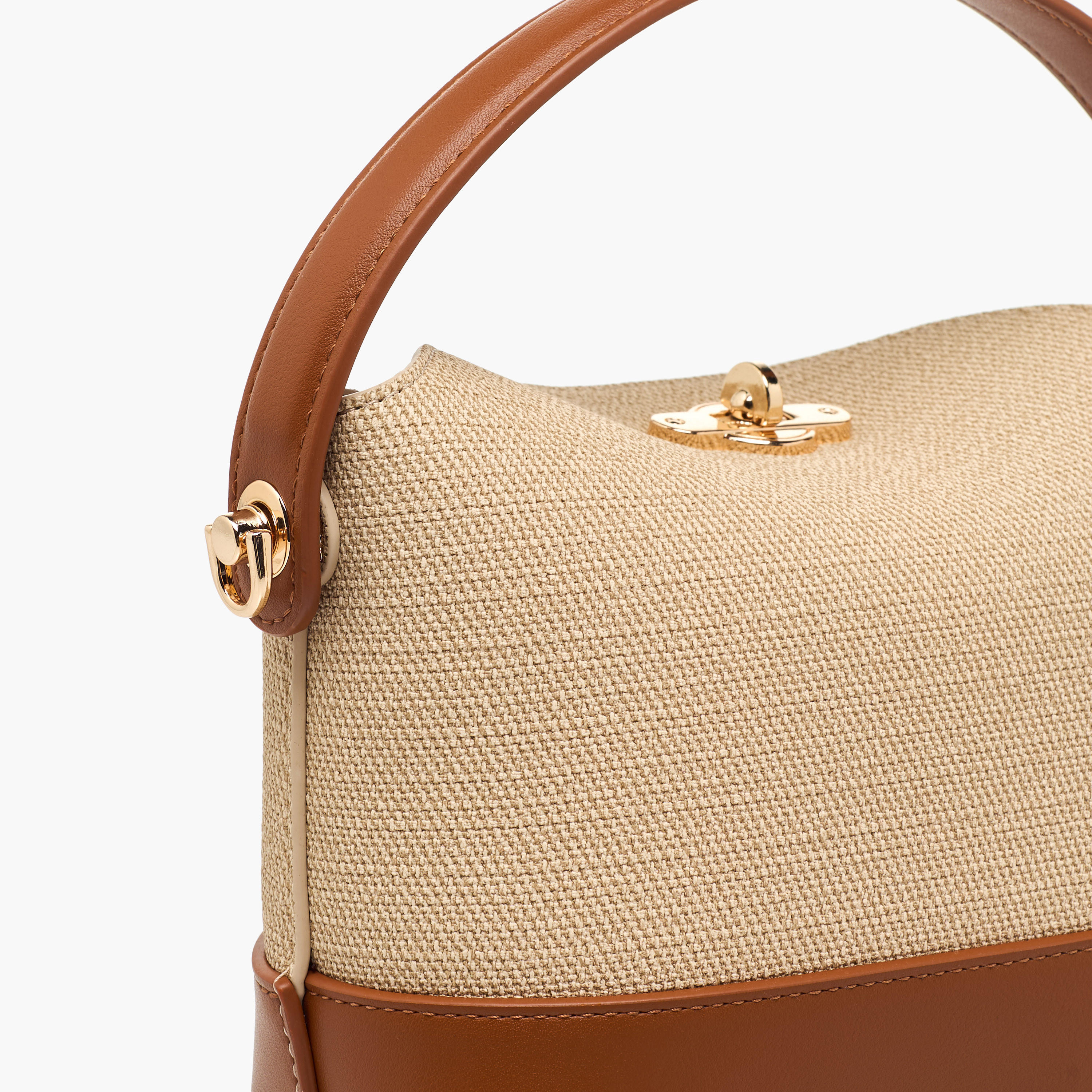 Le Confort Textured Satchel Bag with Twist Lock Closure-women-bagsandwallets-handbags-image-6