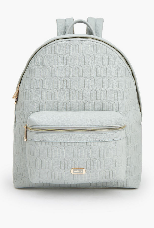 Missy Monogram Embossed Backpack with Laptop Compartment-women-bagsandwallets-backpacks-image-1