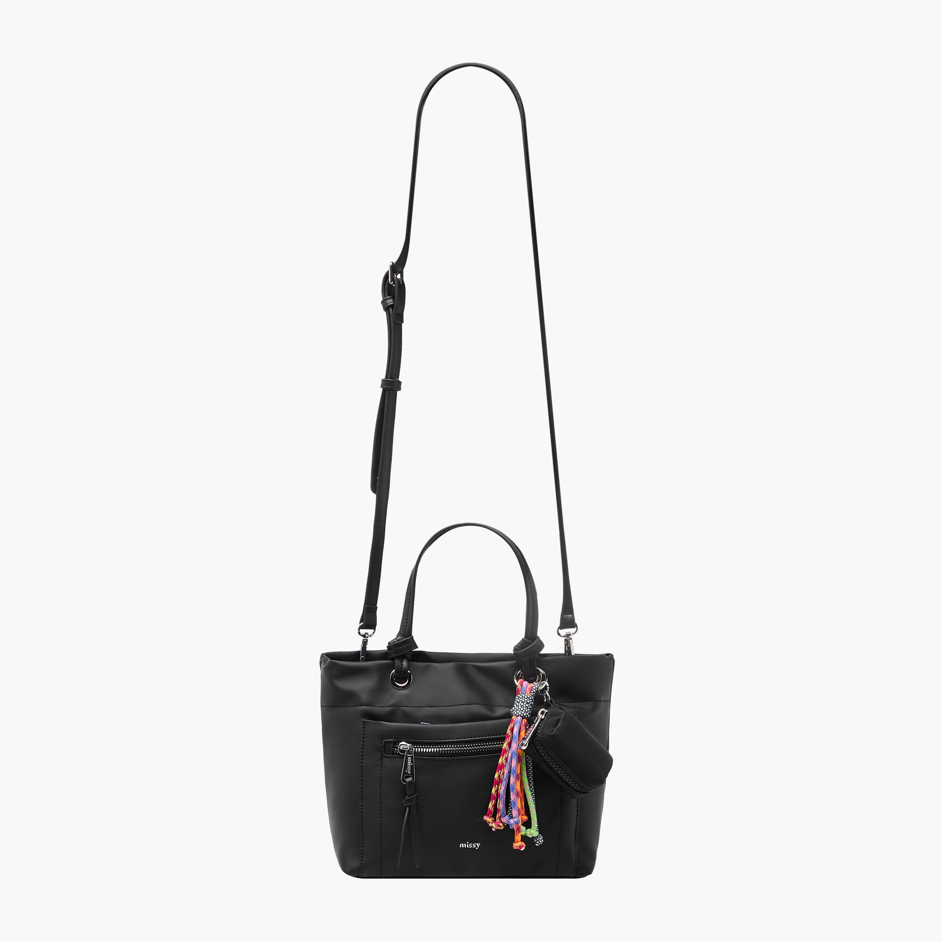 Missy Solid Tote Bag with Charm Accent-women-bagsandwallets-handbags-image-3