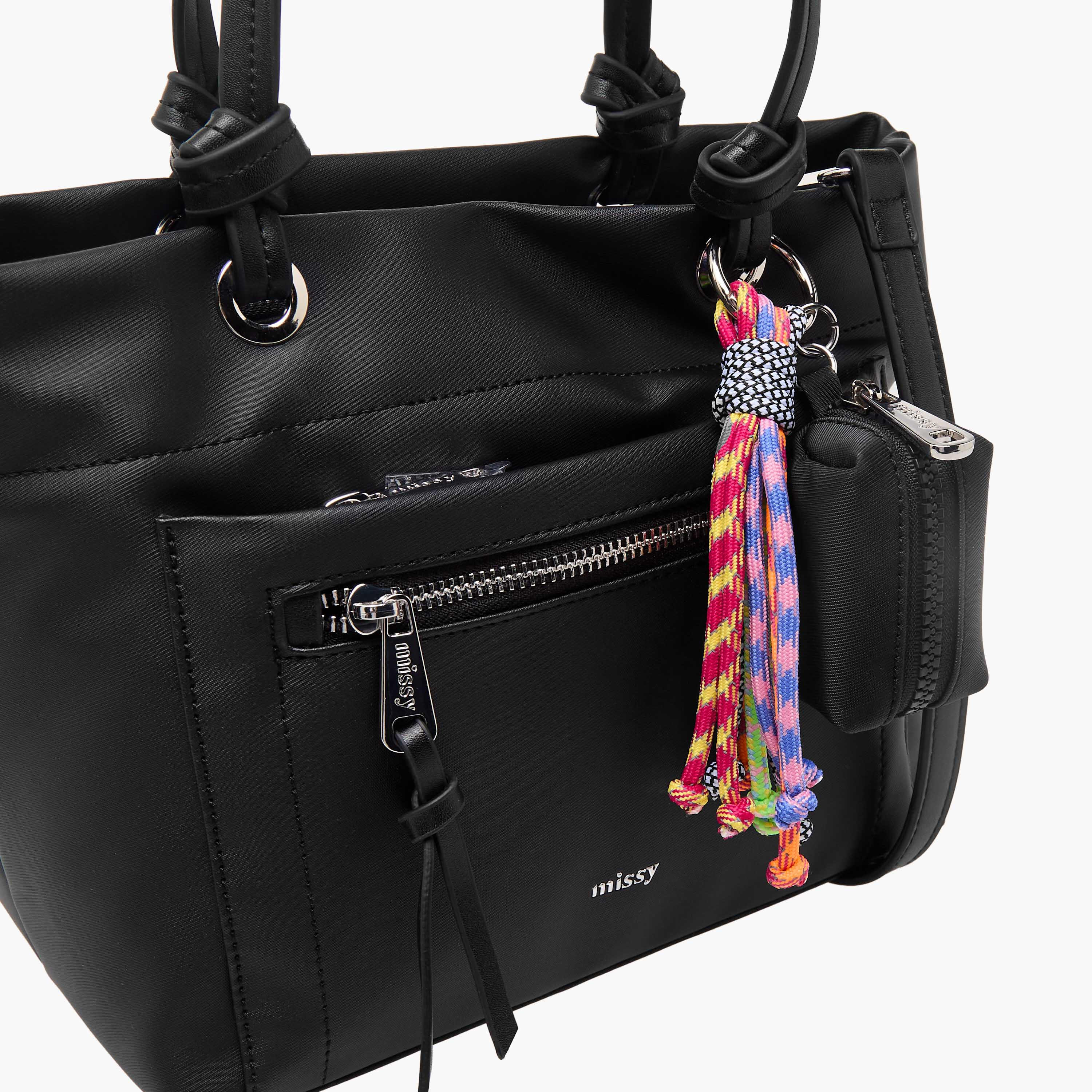 Missy Solid Tote Bag with Charm Accent-women-bagsandwallets-handbags-image-6