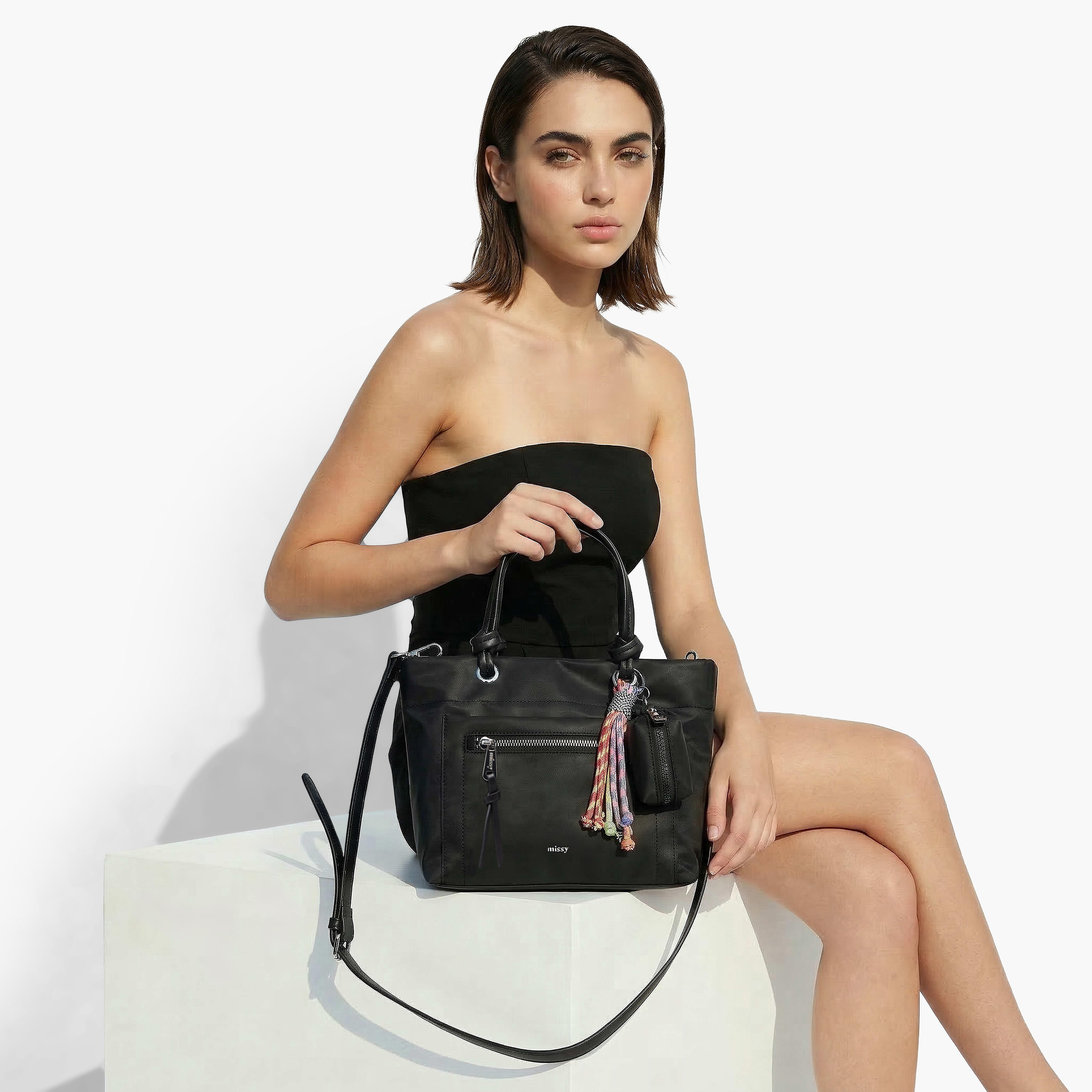 Missy Solid Tote Bag with Charm Accent-women-bagsandwallets-handbags-image-9