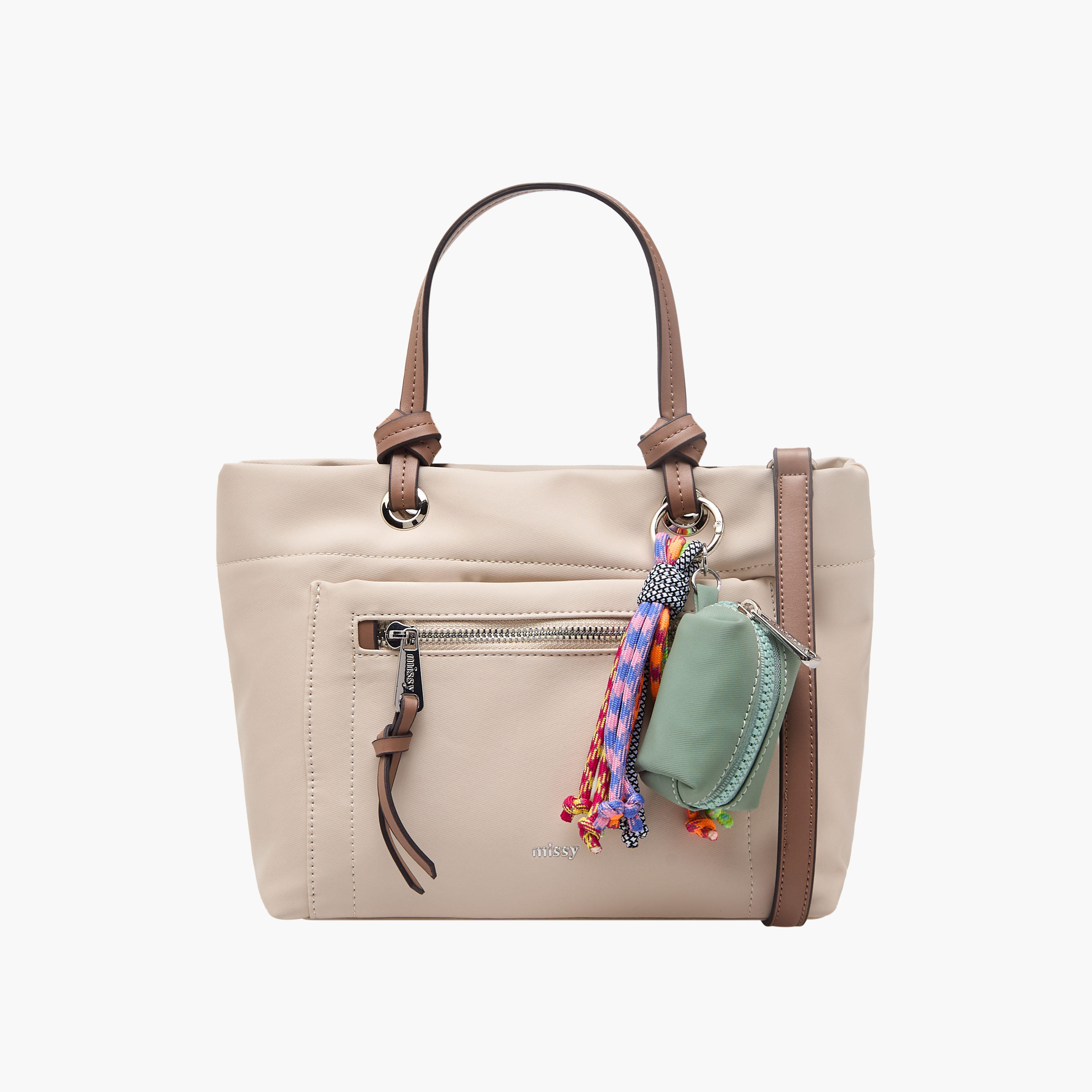 Missy Solid Tote Bag with Charm Accent-women-bagsandwallets-handbags-image-1