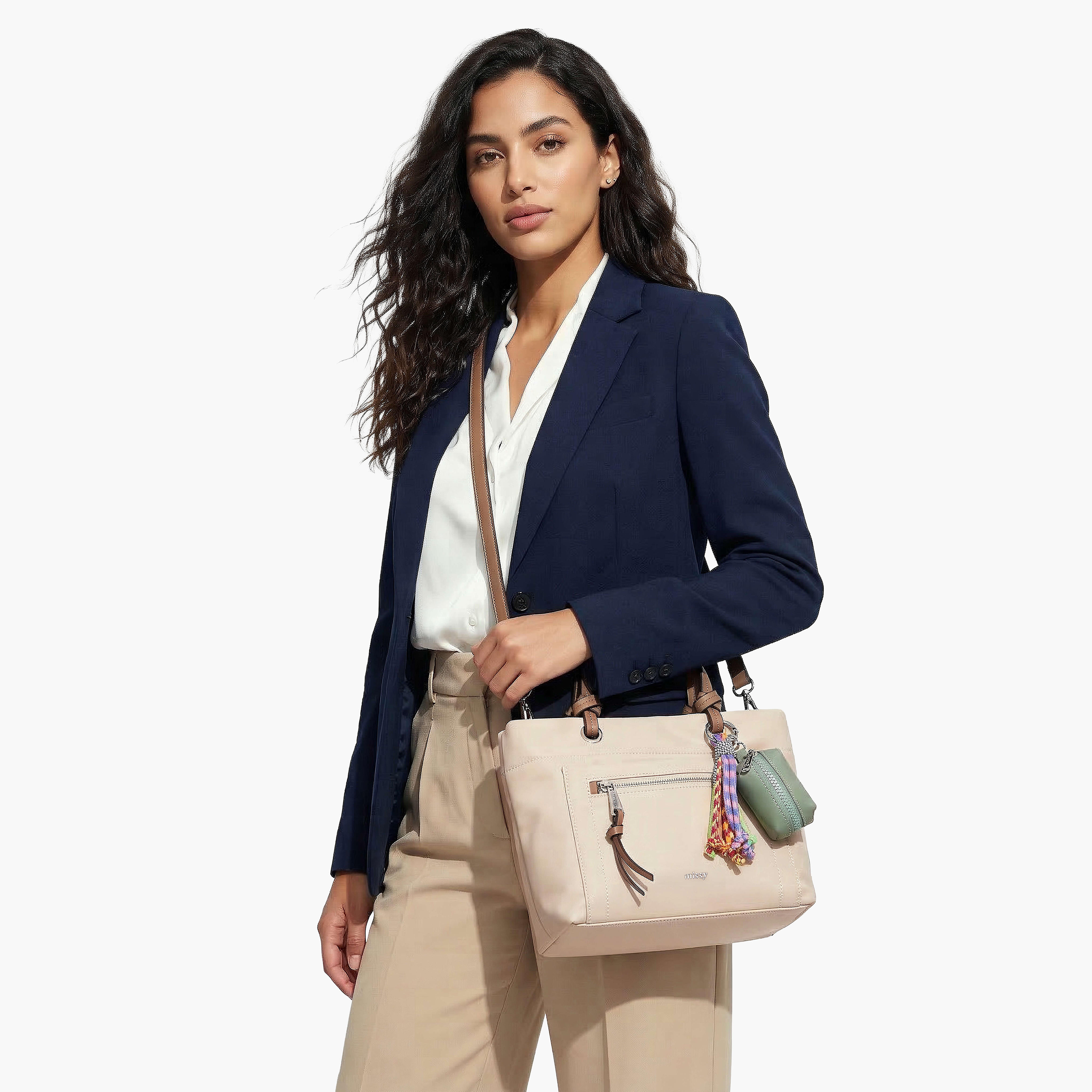 Missy Solid Tote Bag with Charm Accent-women-bagsandwallets-handbags-image-2
