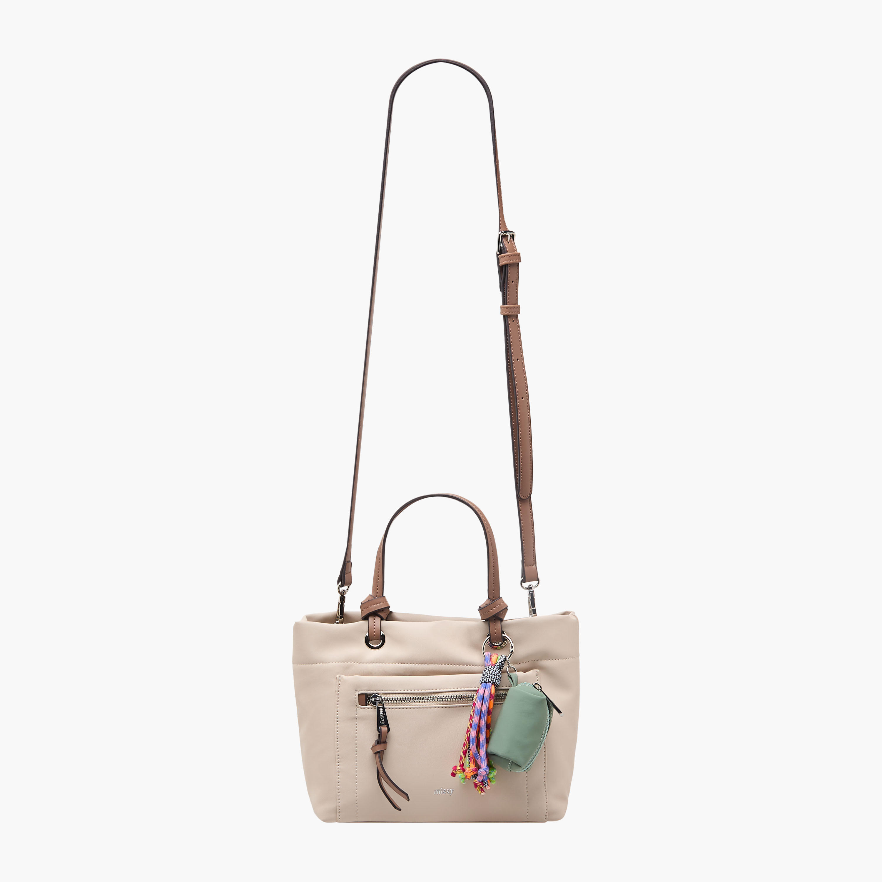 Missy Solid Tote Bag with Charm Accent-women-bagsandwallets-handbags-image-3