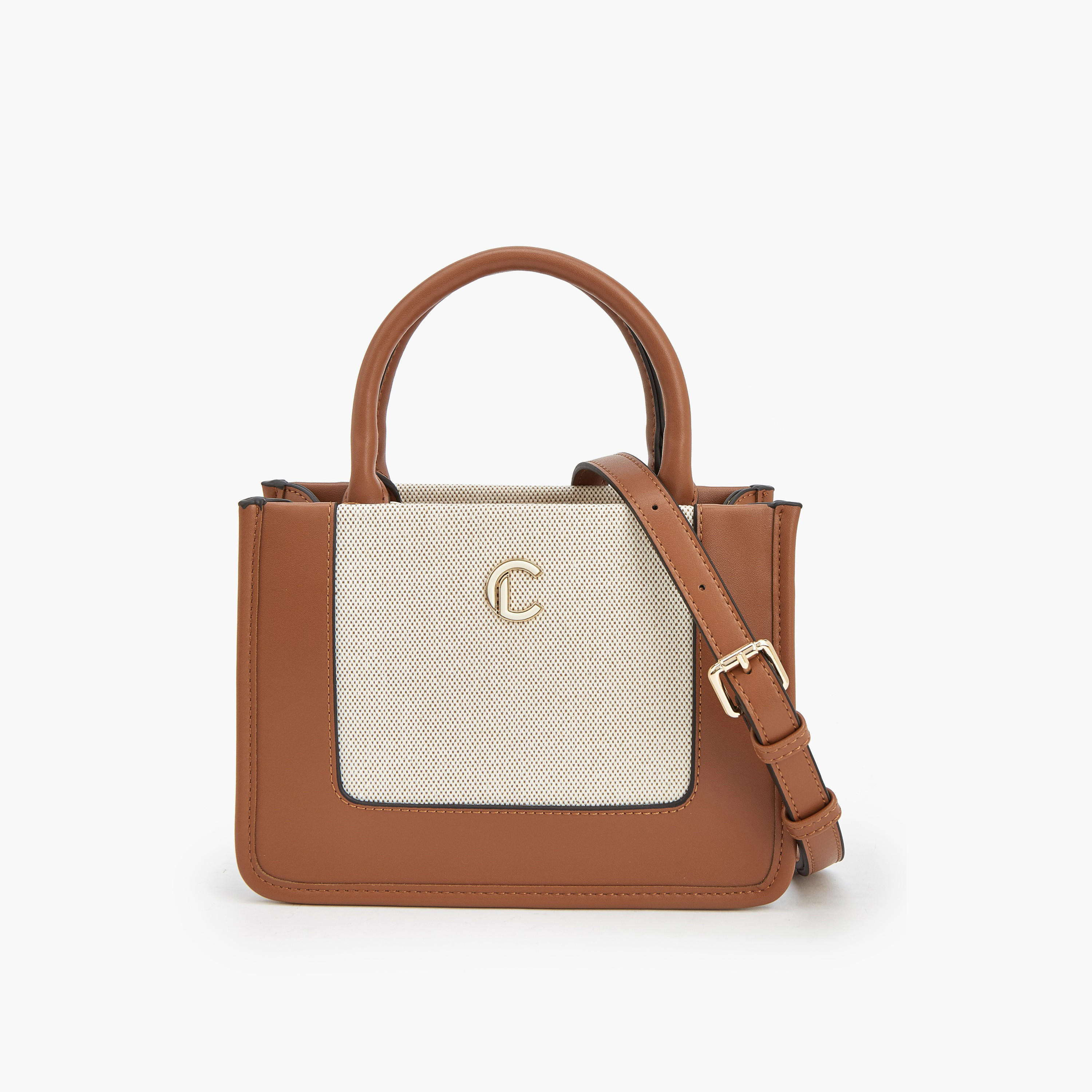 Le Confort Textured Canvas Mini Tote Bag with Detachable Strap-women-bagsandwallets-handbags-image-1