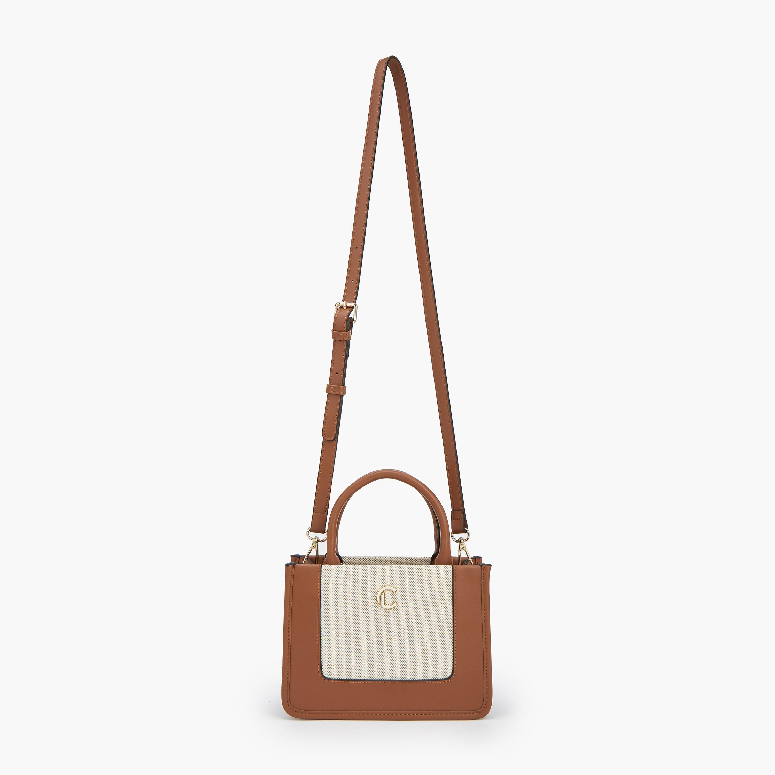 Le Confort Textured Canvas Mini Tote Bag with Detachable Strap-women-bagsandwallets-handbags-image-2