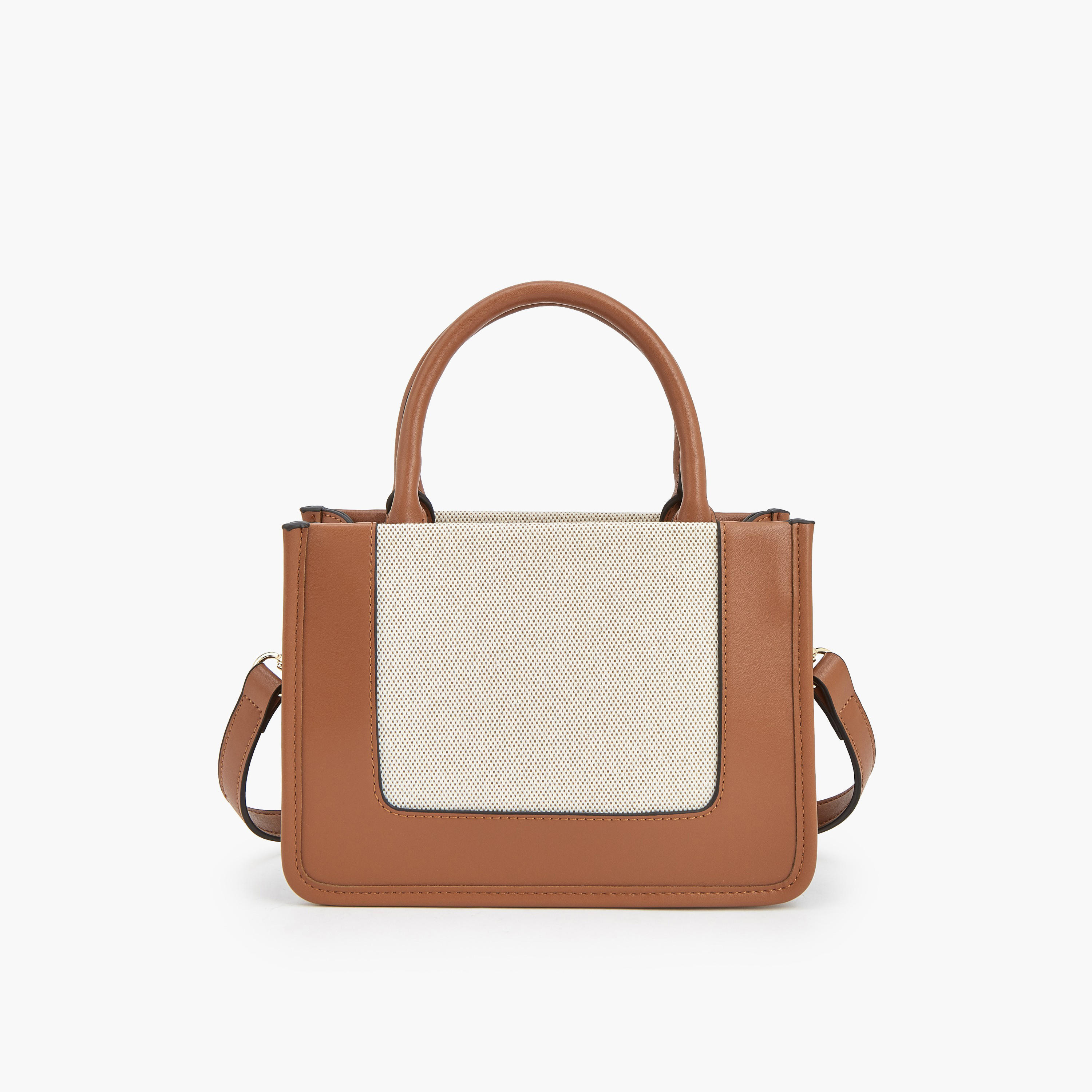 Le Confort Textured Canvas Mini Tote Bag with Detachable Strap-women-bagsandwallets-handbags-image-4