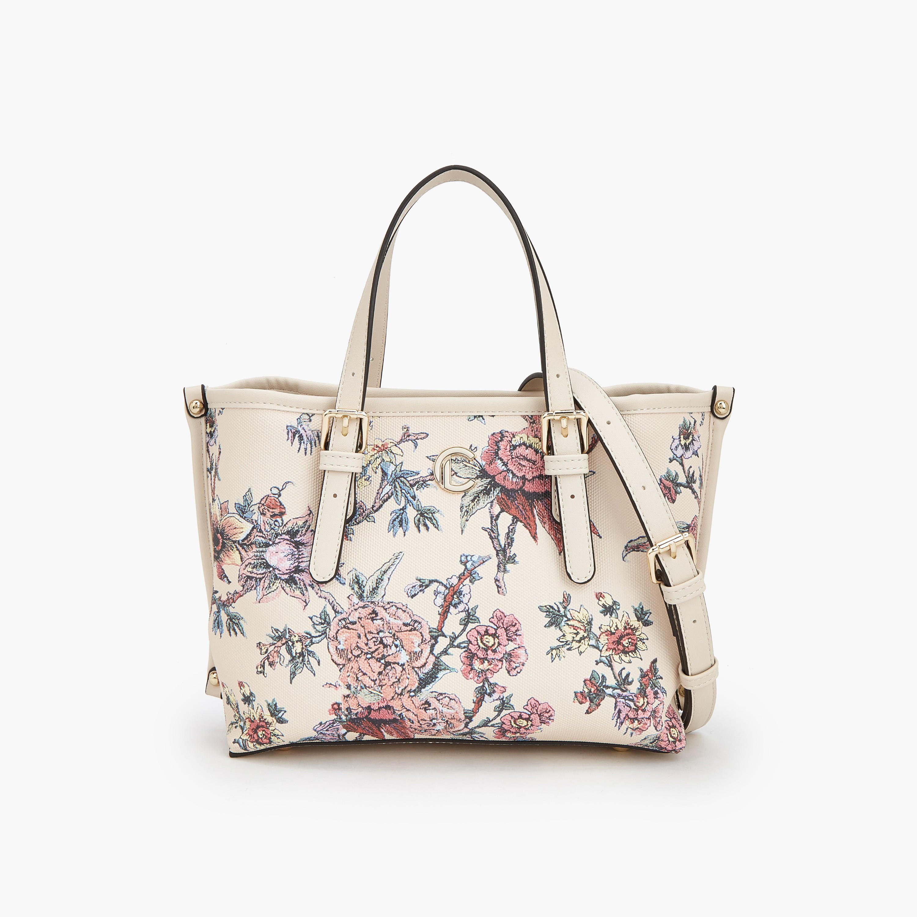 Le Confort Floral Print Tote Bag with Double Handles-women-bagsandwallets-handbags-image-1