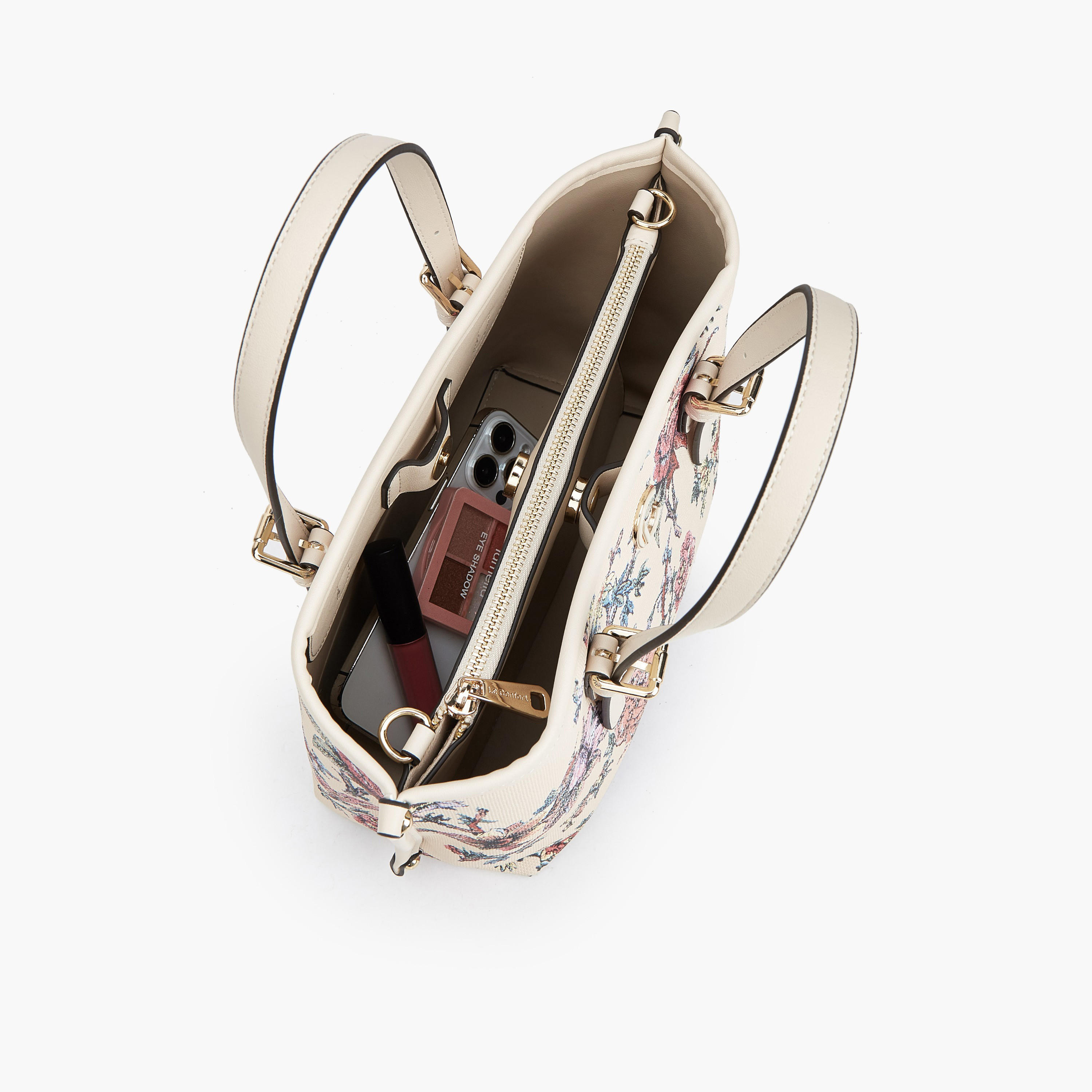 Le Confort Floral Print Tote Bag with Double Handles-women-bagsandwallets-handbags-image-7