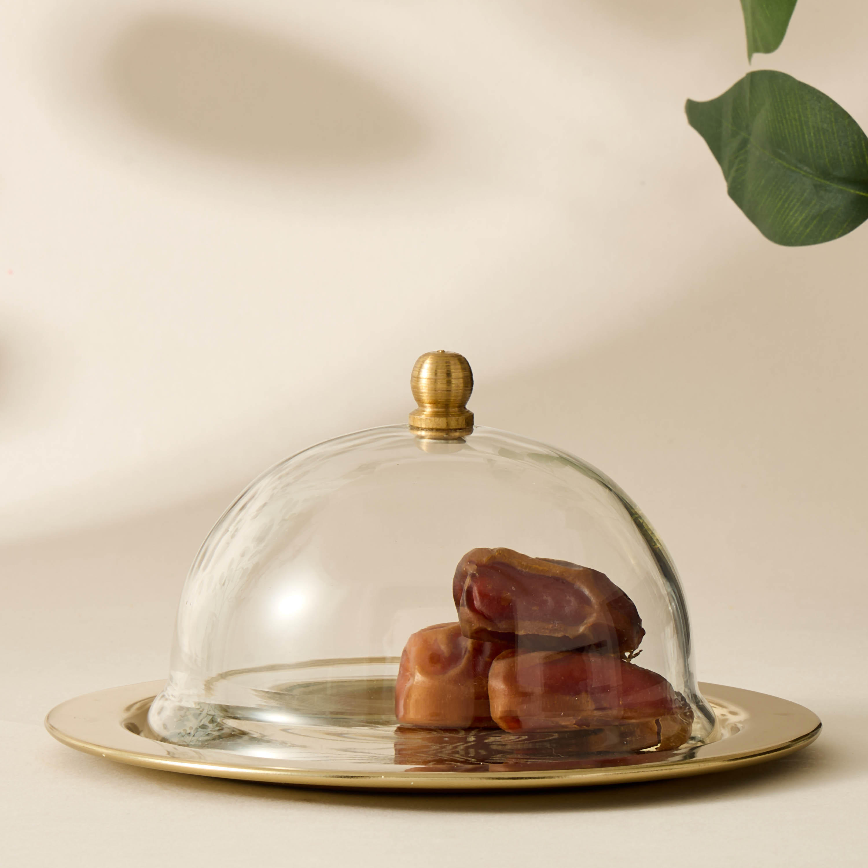 Hibiscus Embossed Date Tray with Dome Lid - 17 cms-household-dining-serveware-servingtrays-image-1