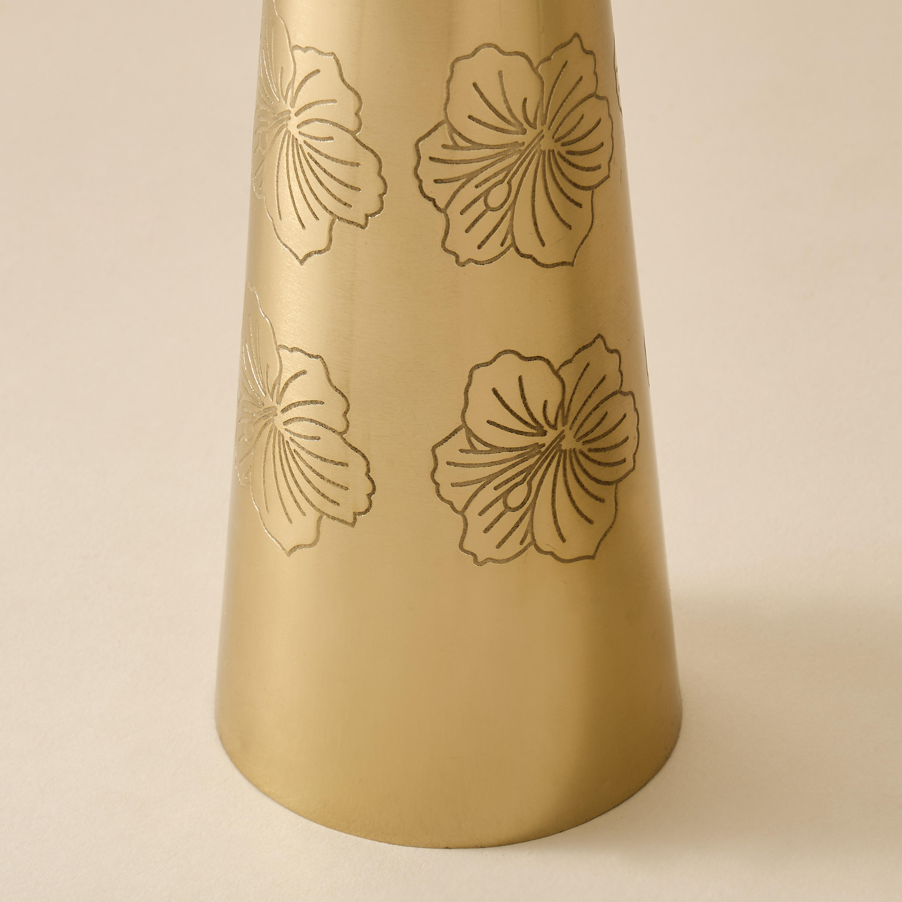 Hibiscus Engraved Metal Pillar Candleholder - 26 cms-household-decor-candleholdersandlanterns-image-4
