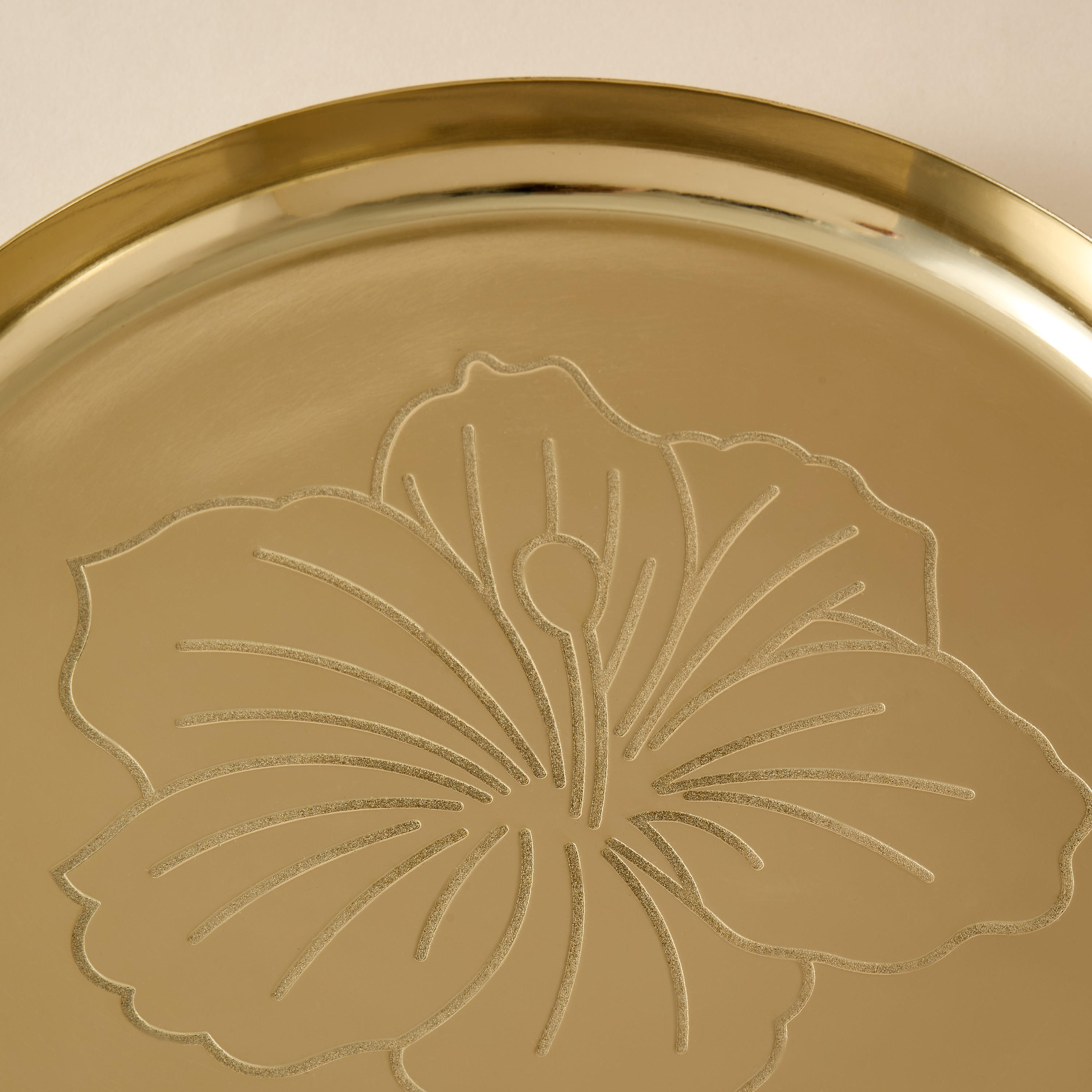 Hibiscus Embossed Decorative Plate - 25 cms-household-decor-boxesandtrays-image-3
