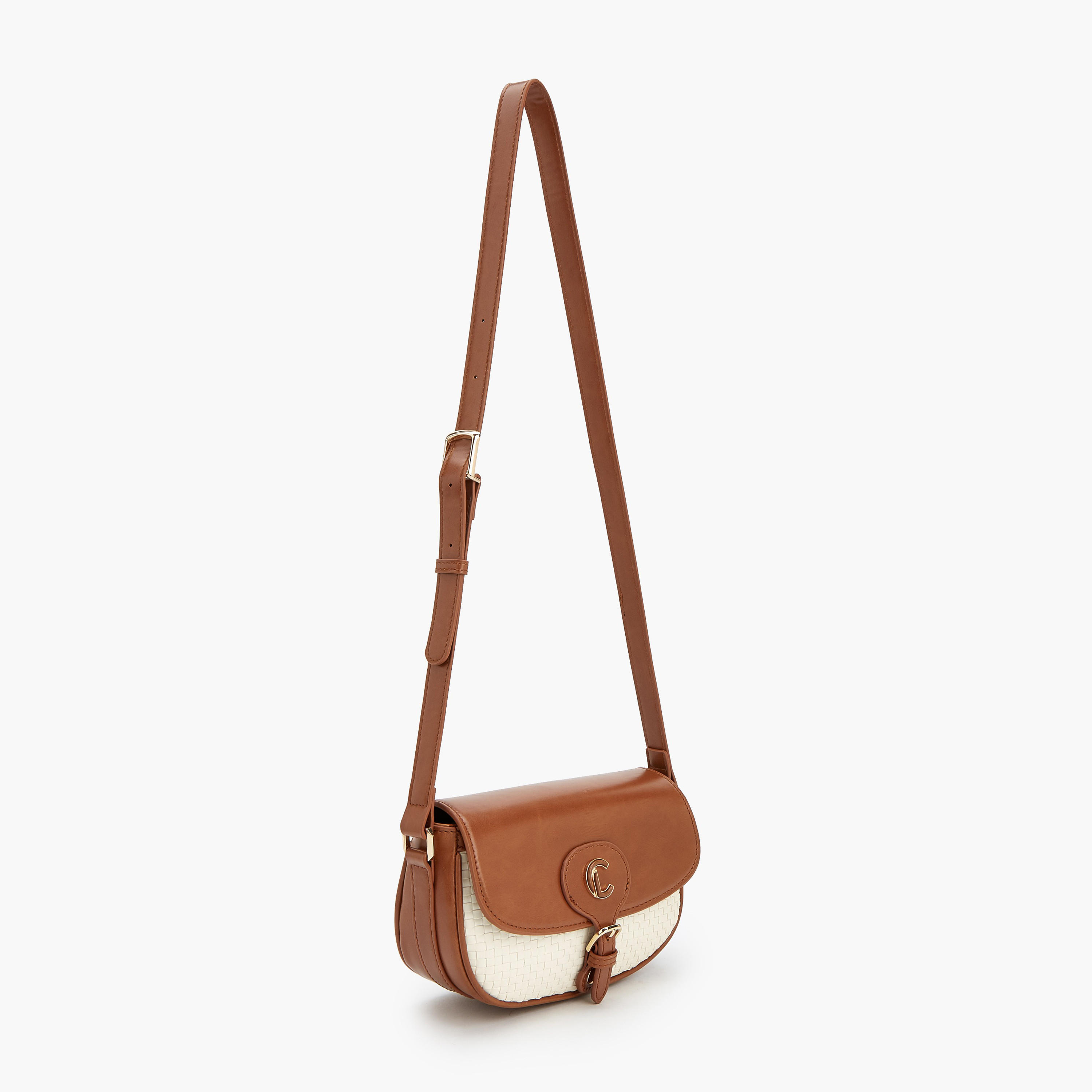 Le Confort Textured Crossbody Bag with Magnetic Button Closure-women-bagsandwallets-handbags-image-2