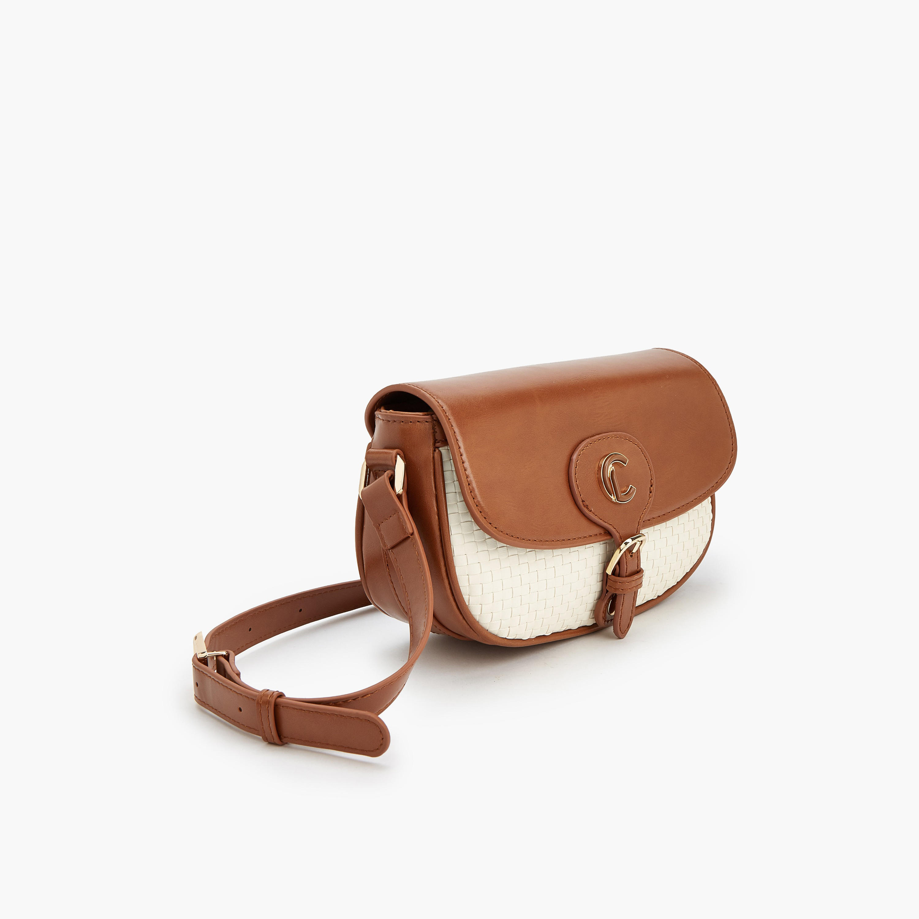 Le Confort Textured Crossbody Bag with Magnetic Button Closure-women-bagsandwallets-handbags-image-3