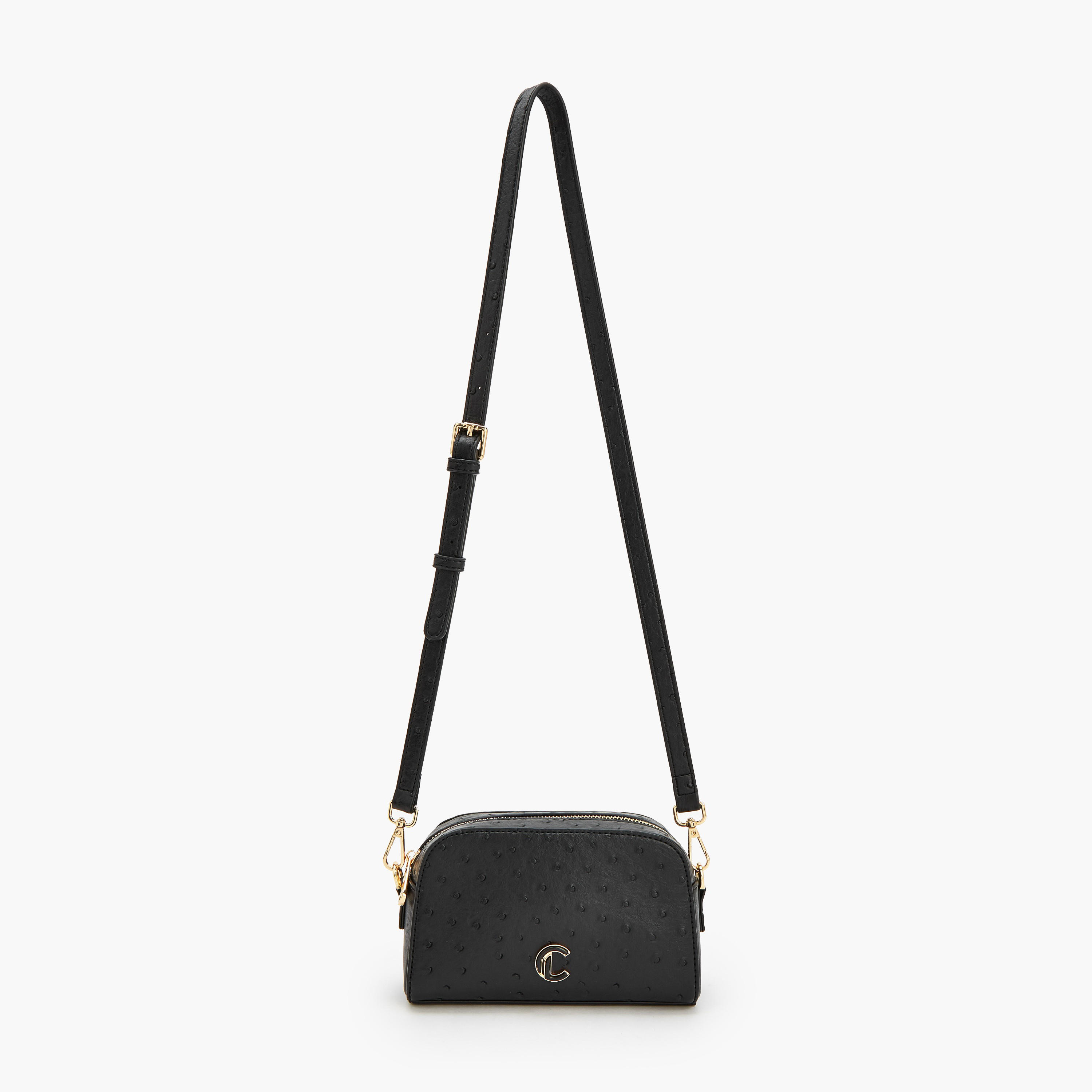 Le Confort Textured Crossbody Bag with Zip Closure-women-bagsandwallets-handbags-image-2