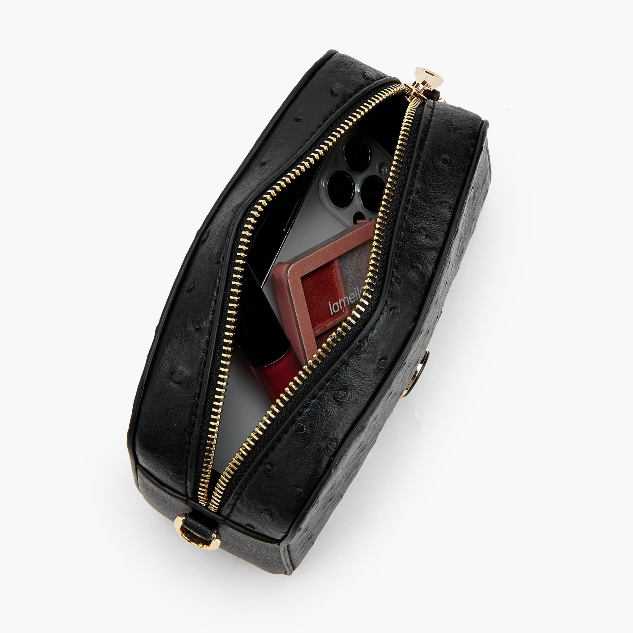 Le Confort Textured Crossbody Bag with Zip Closure-women-bagsandwallets-handbags-image-7