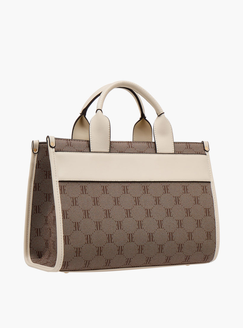 Elle Monogram Texture Tote Bag with Detachable Strap-women-bagsandwallets-handbags-image-3