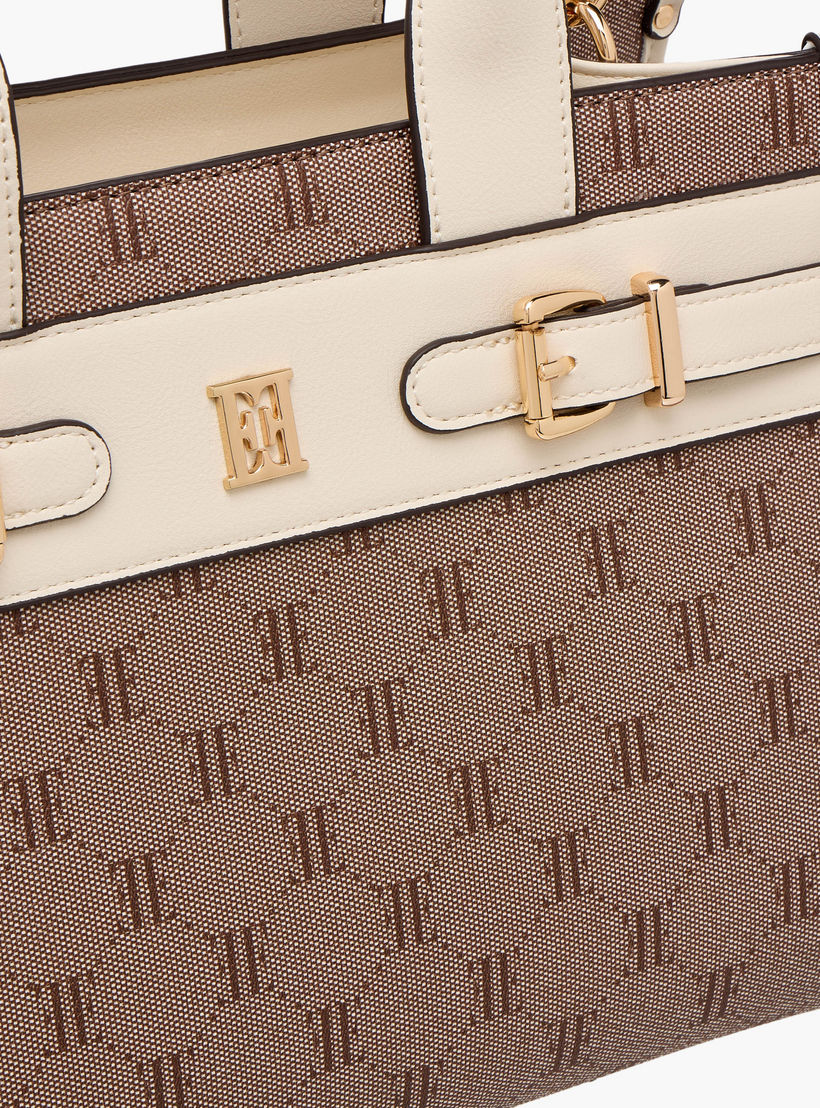 Elle Monogram Texture Tote Bag with Detachable Strap-women-bagsandwallets-handbags-image-4