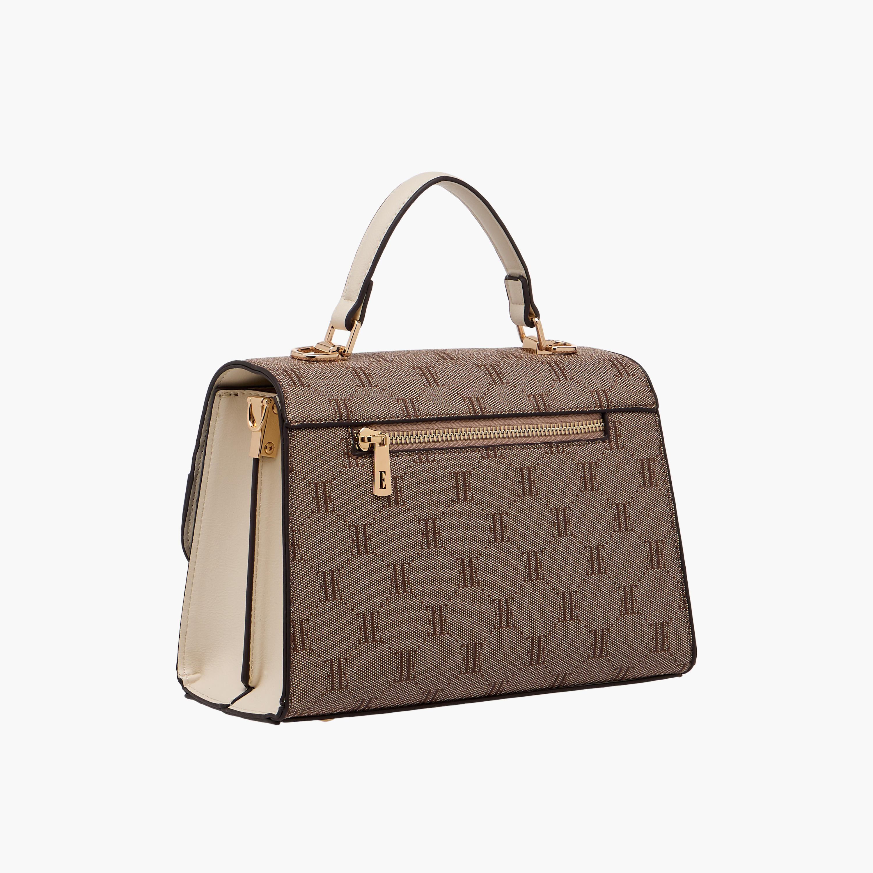 شنطة ساتشيل مونوجرام بارزة الملمس بحزام قابل للفصل من إيل-women-bagsandwallets-handbags-image-3