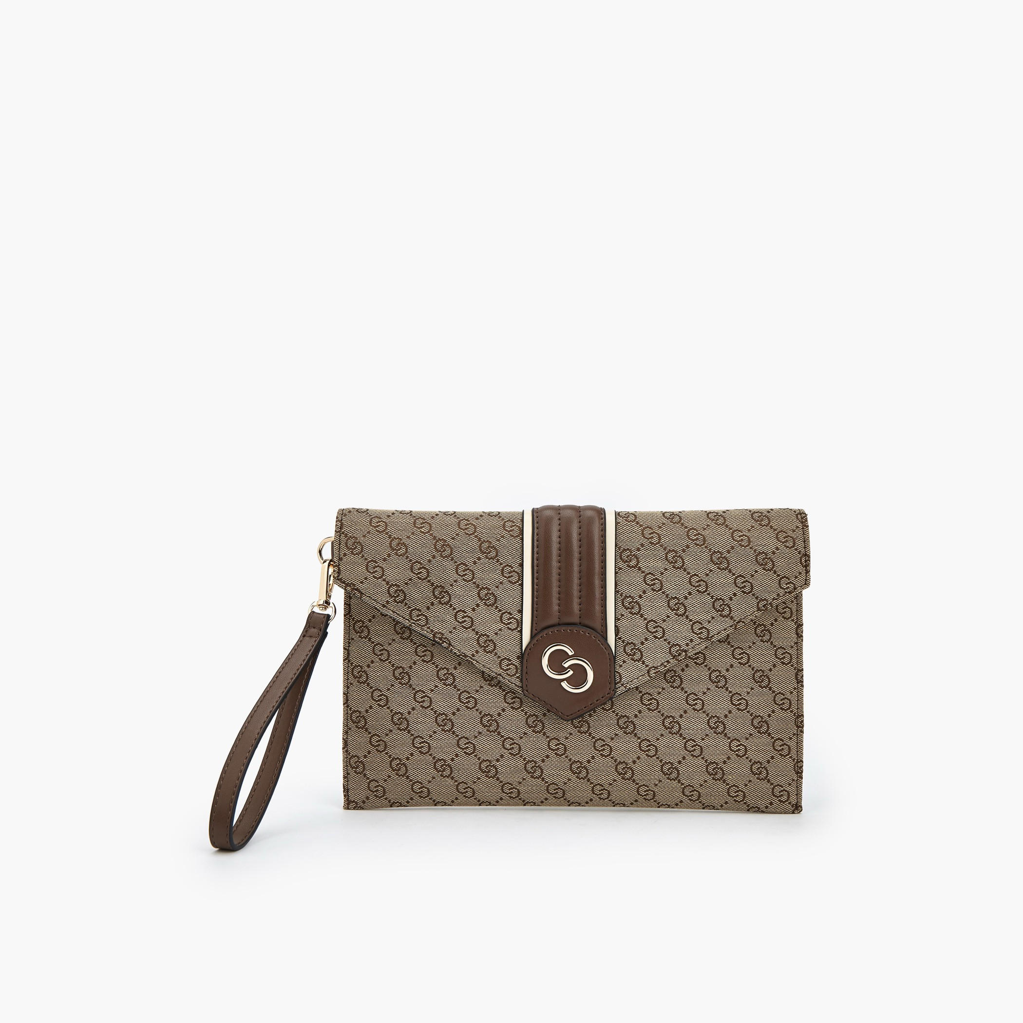 Celeste Monogram Textured Clutch with Wristlet-women-bagsandwallets-handbags-image-2