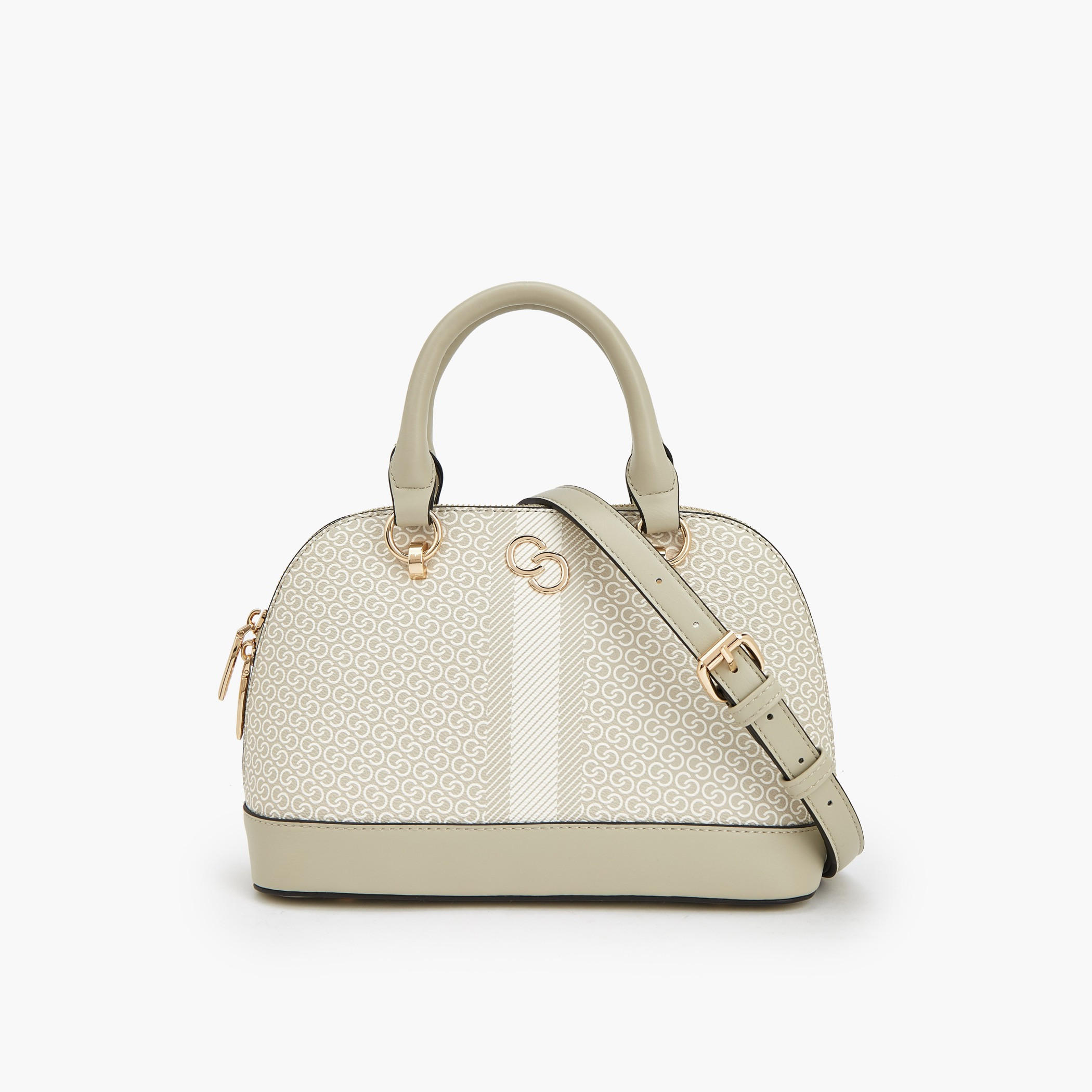 Celeste Monogram Print Dome Bag with Double Handle-women-bagsandwallets-handbags-image-1