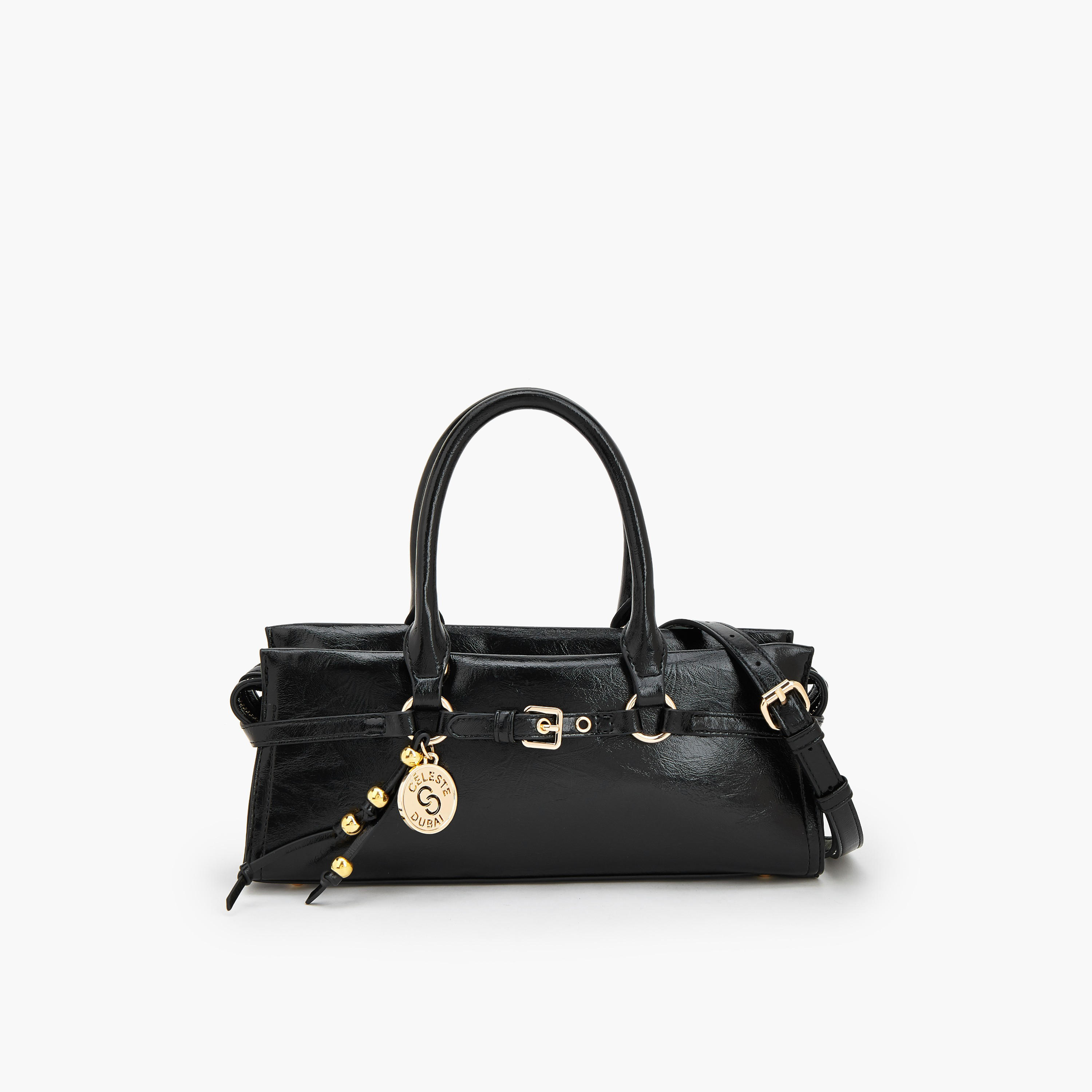 Celeste Buckle Detail Tote Bag with Double Handle-women-bagsandwallets-handbags-image-1