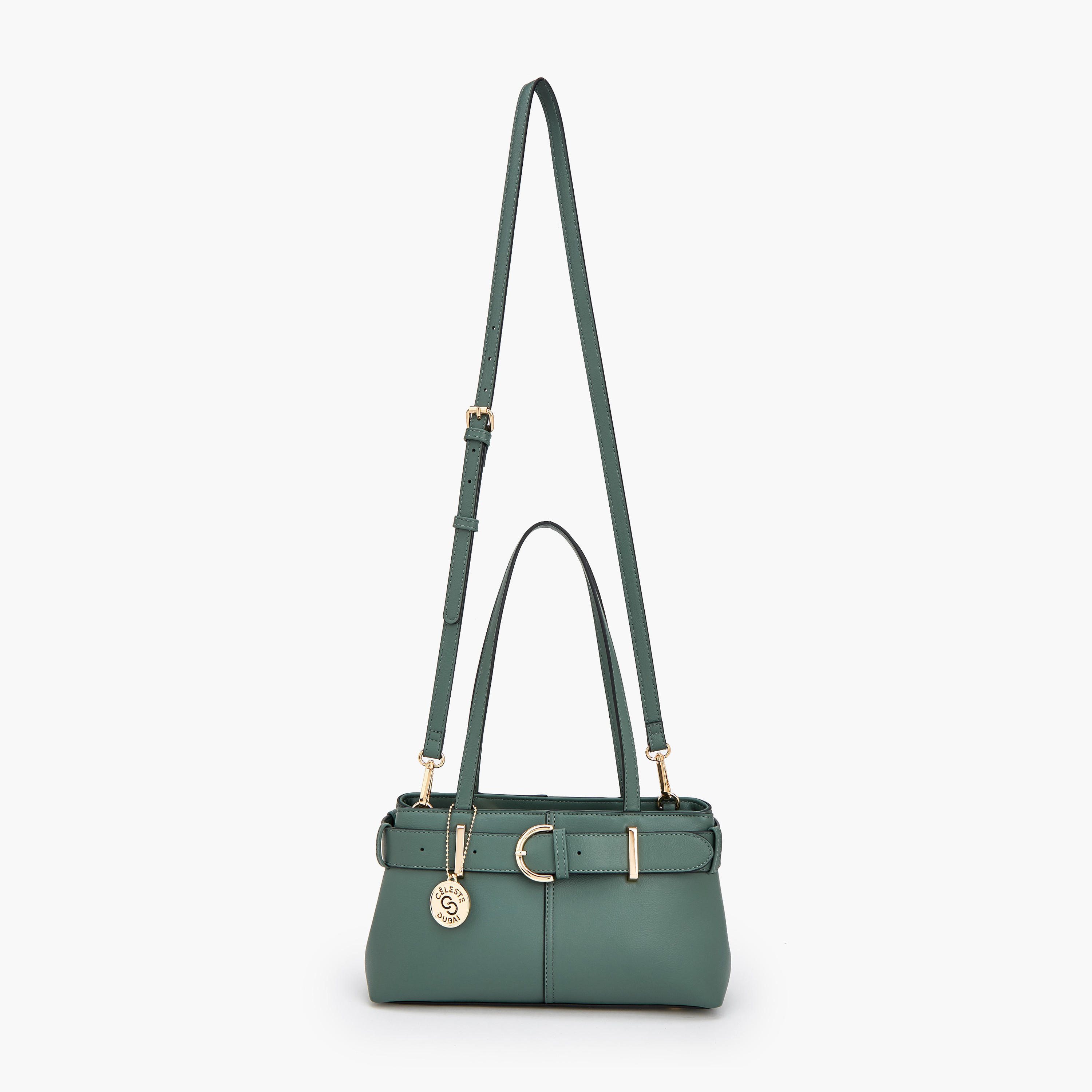 Celeste Buckle Detail Tote Bag with Double Handle-women-bagsandwallets-handbags-image-3