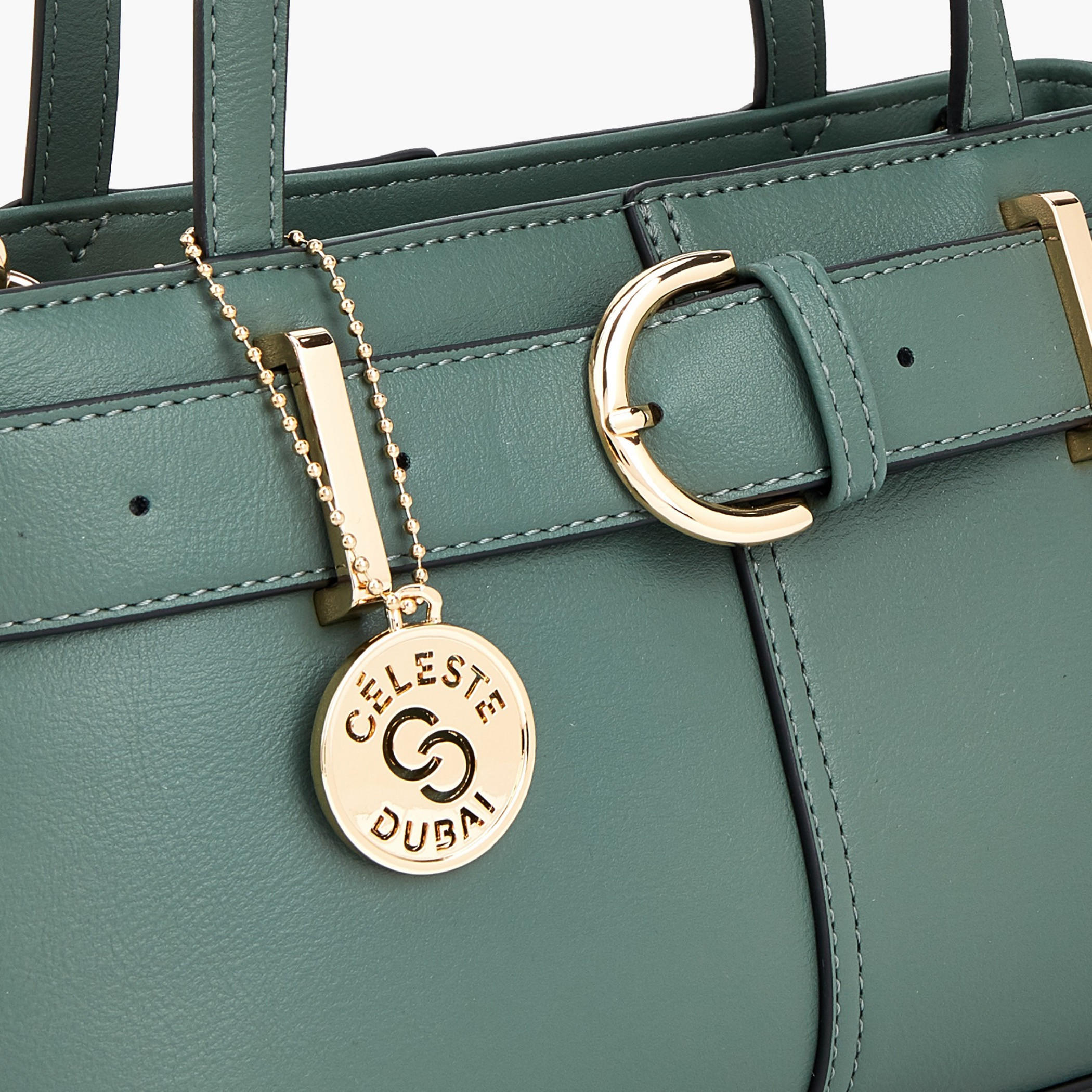 Celeste Buckle Detail Tote Bag with Double Handle-women-bagsandwallets-handbags-image-4