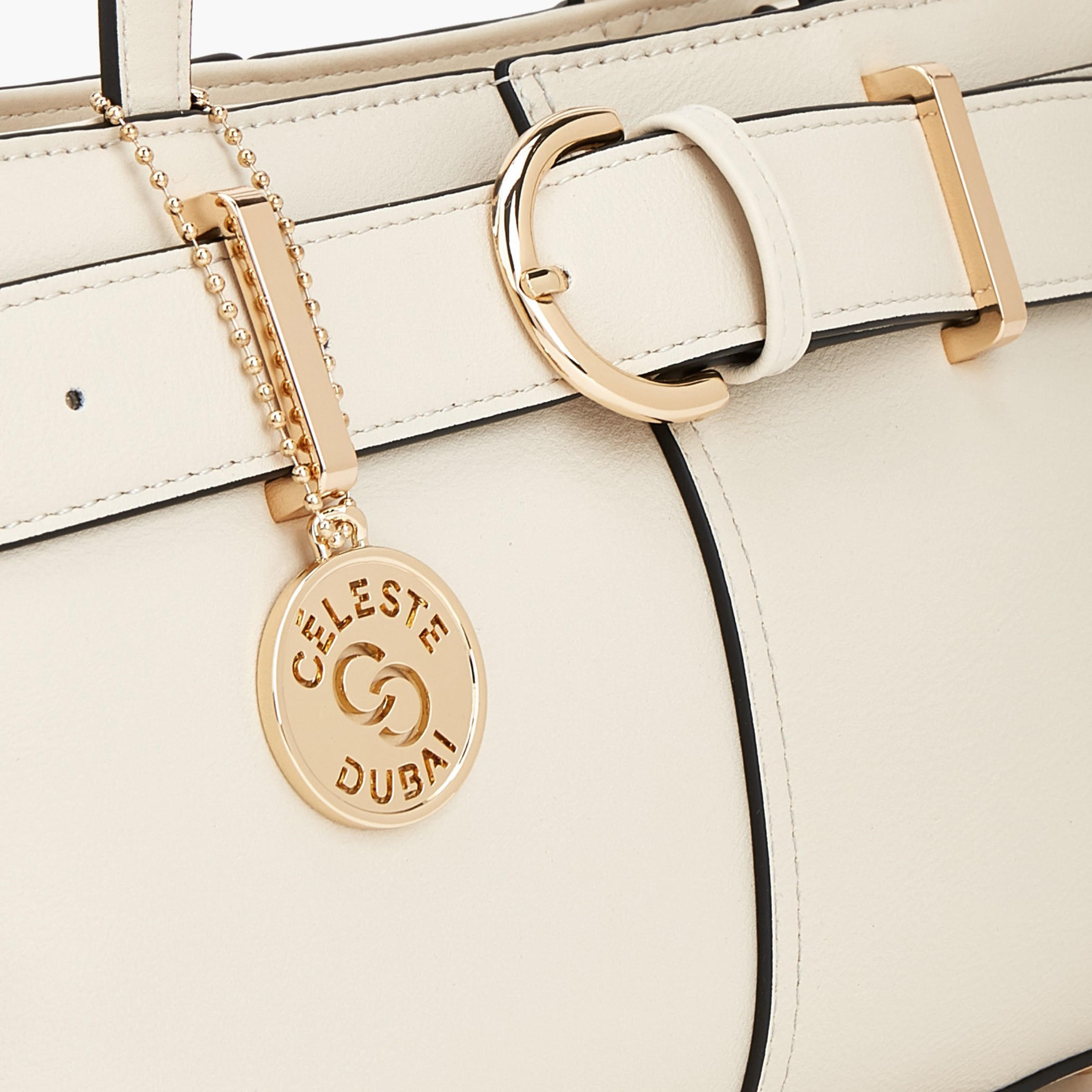 Celeste Buckle Detail Tote Bag with Double Handle-women-bagsandwallets-handbags-image-5