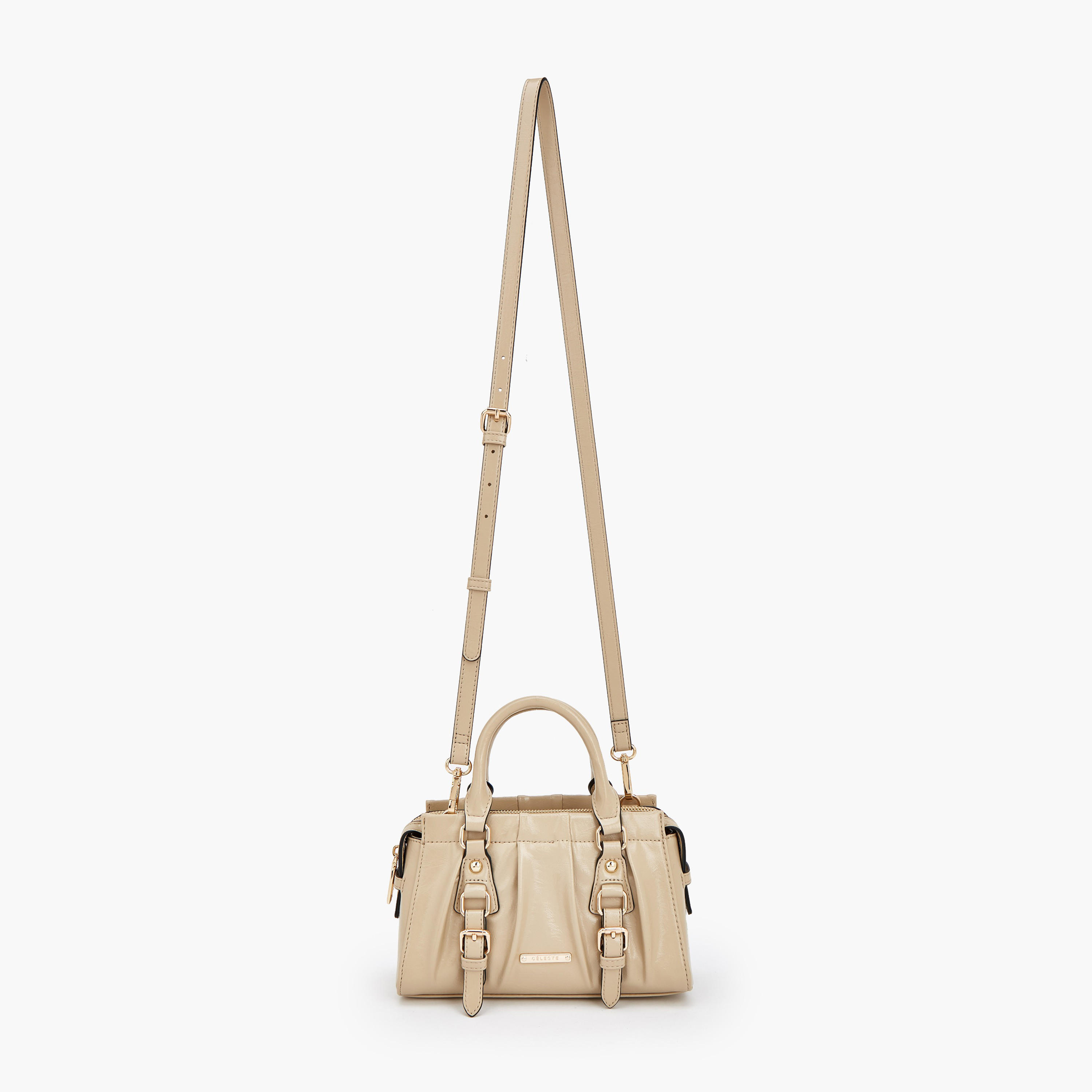 Celeste Buckle Detail Tote Bag with Double Handle-women-bagsandwallets-handbags-image-3