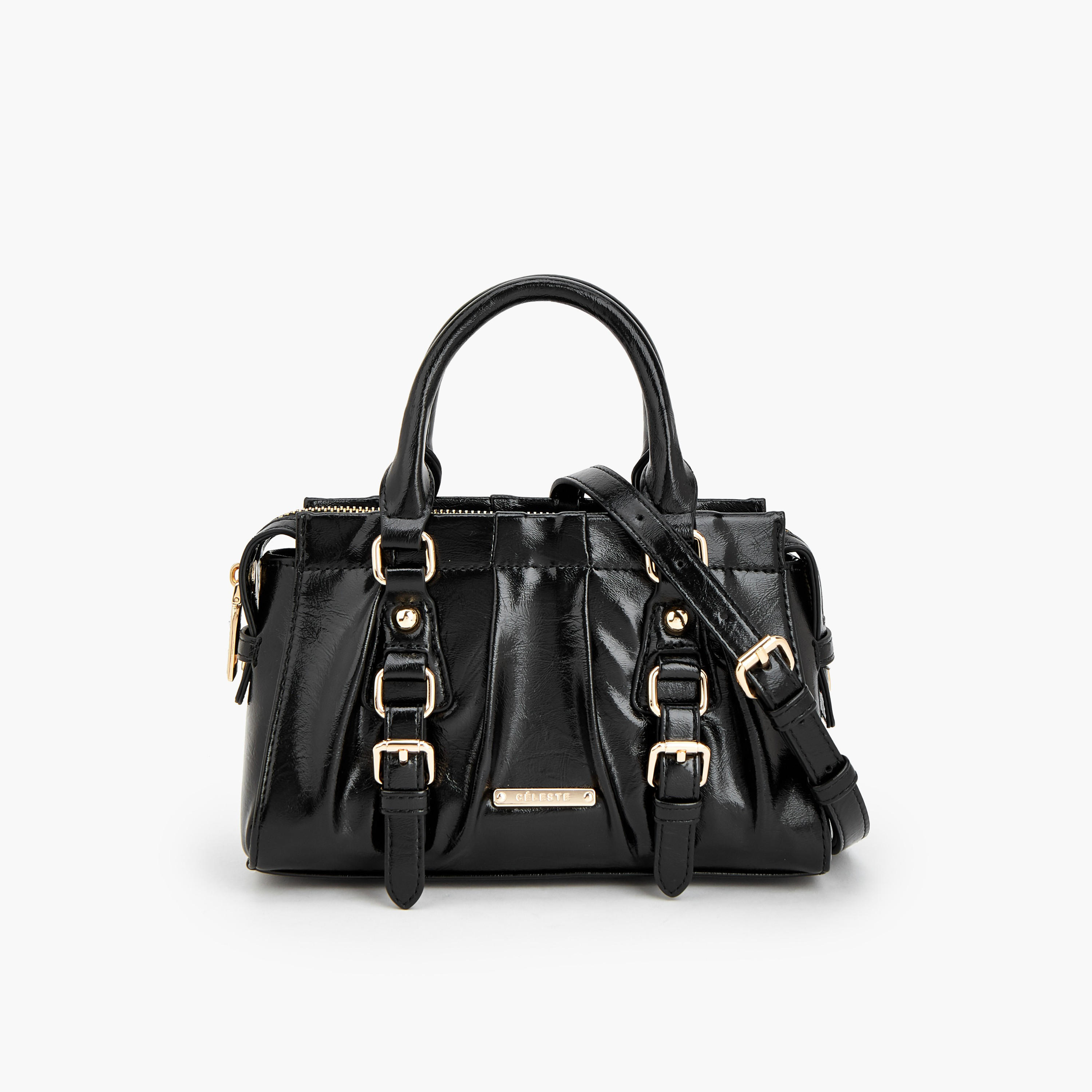 Celeste Buckle Detail Tote Bag with Double Handle-women-bagsandwallets-handbags-image-1