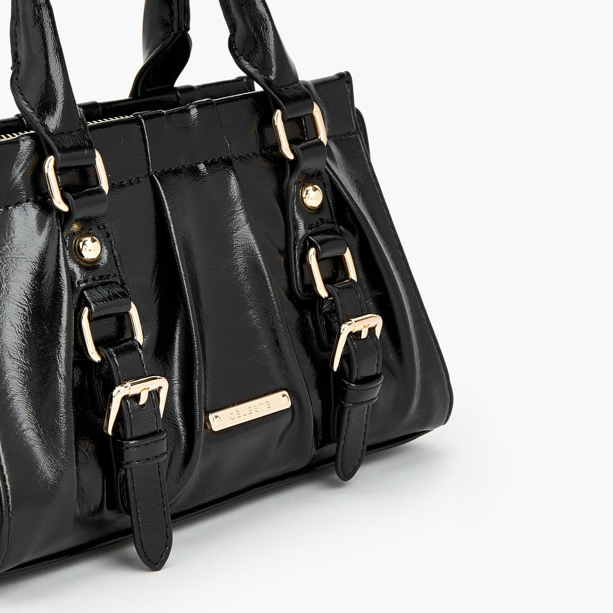 Celeste Buckle Detail Tote Bag with Double Handle-women-bagsandwallets-handbags-image-5