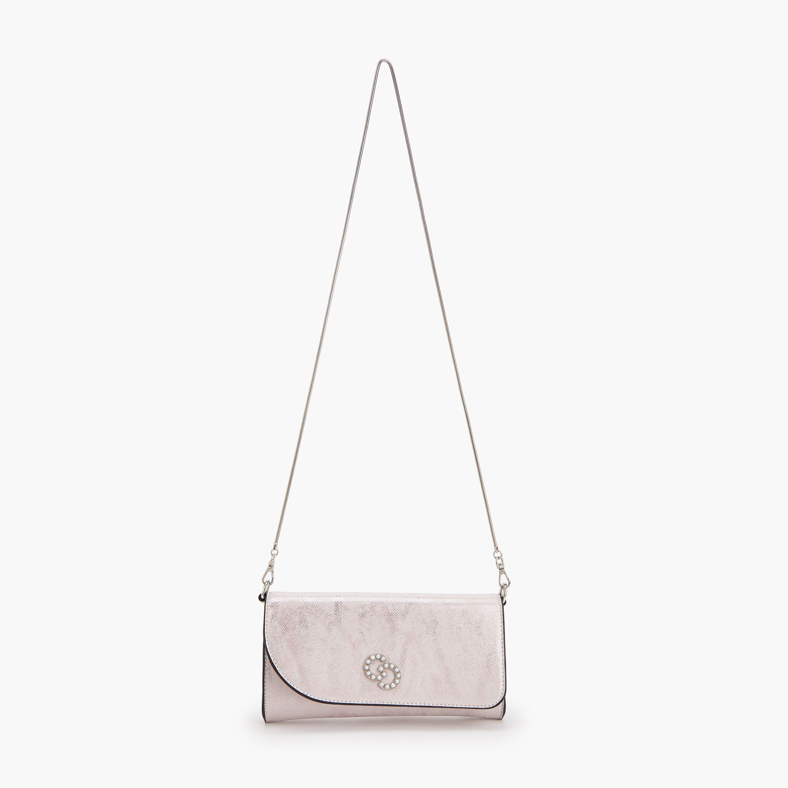 Celeste Textured Crossbody Bag with Detachable Chain Strap-women-bagsandwallets-handbags-image-2
