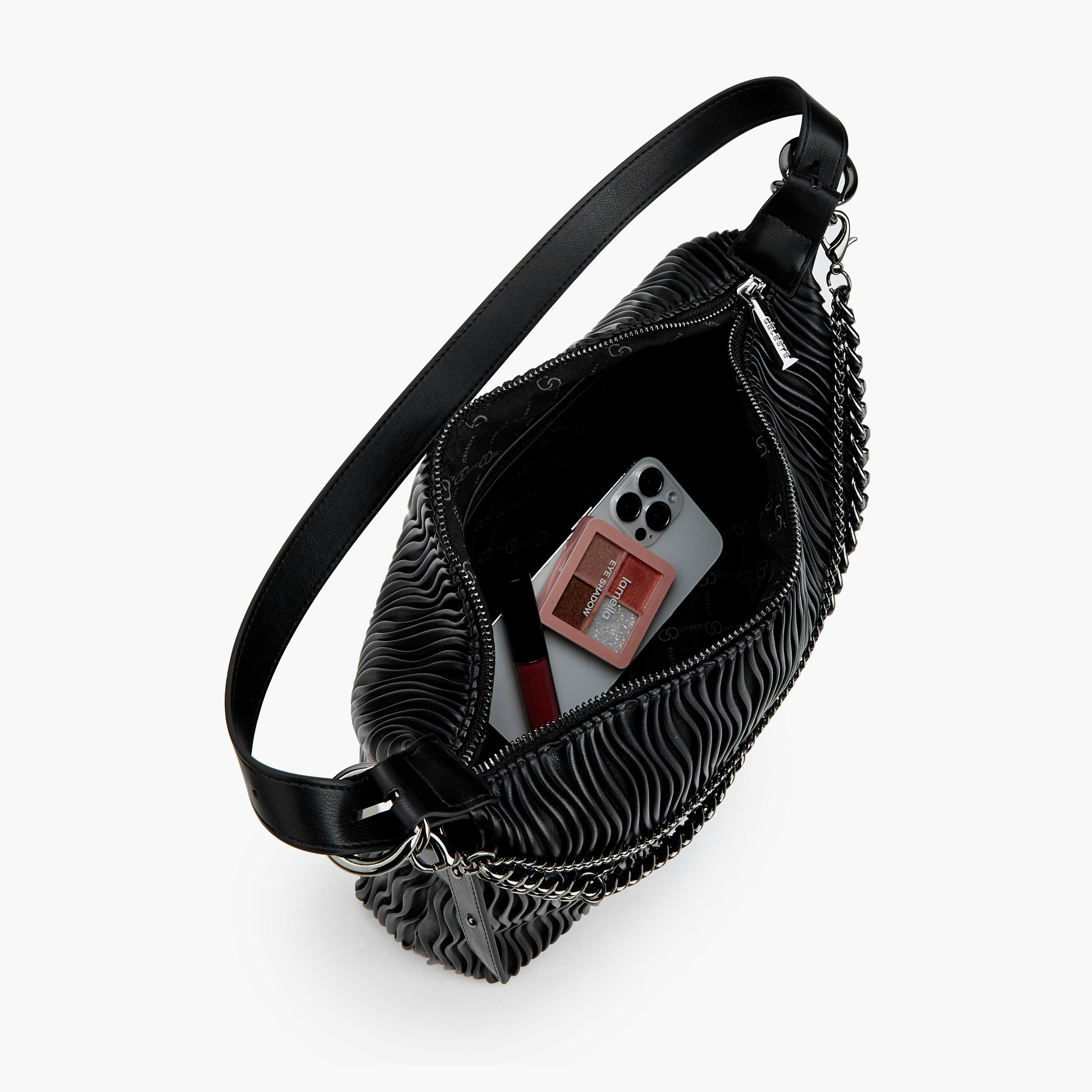 شنطة كتف بارزة الملمس بحزام قابل للتعديل من سيليست-women-bagsandwallets-handbags-image-1