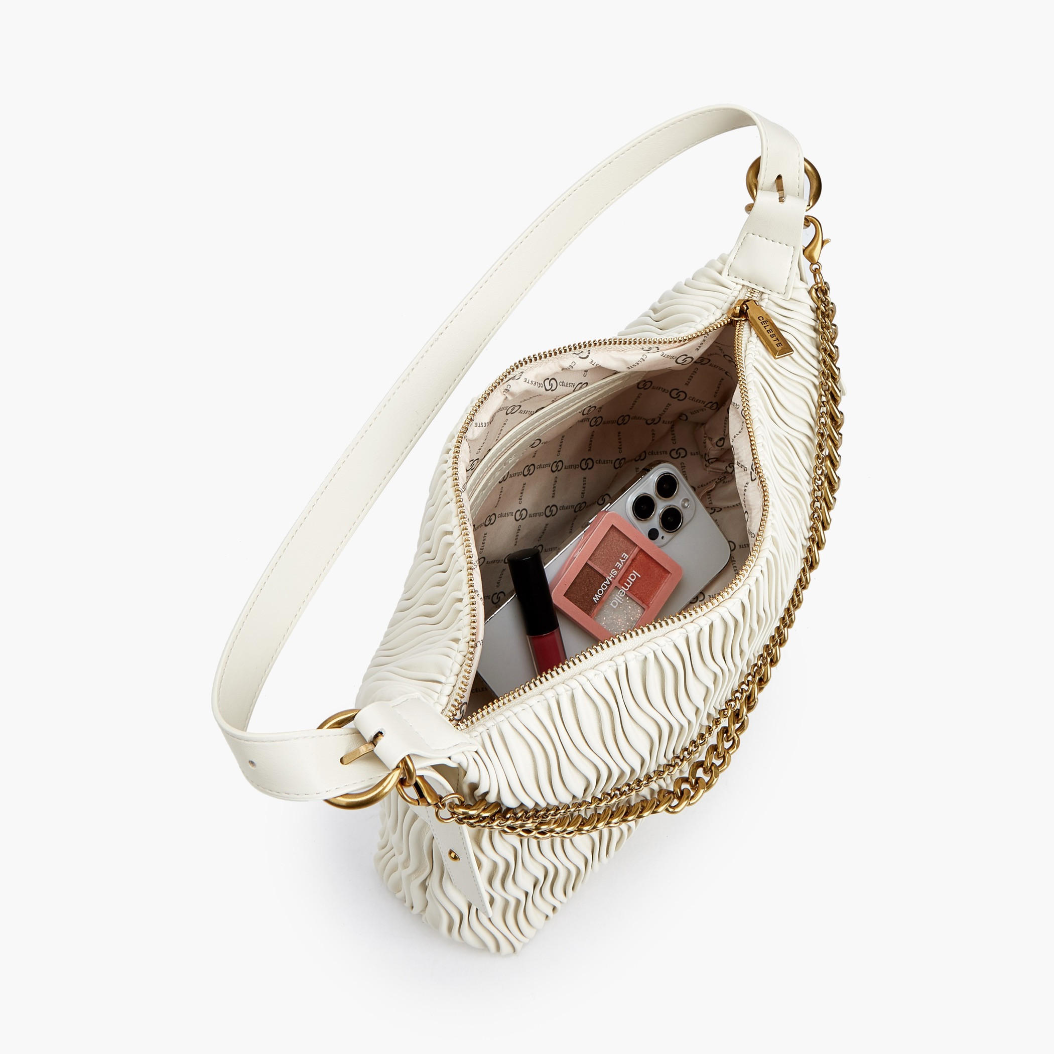 Celeste Textured Shoulder Bag with Adjustable Strap-women-bagsandwallets-handbags-image-7