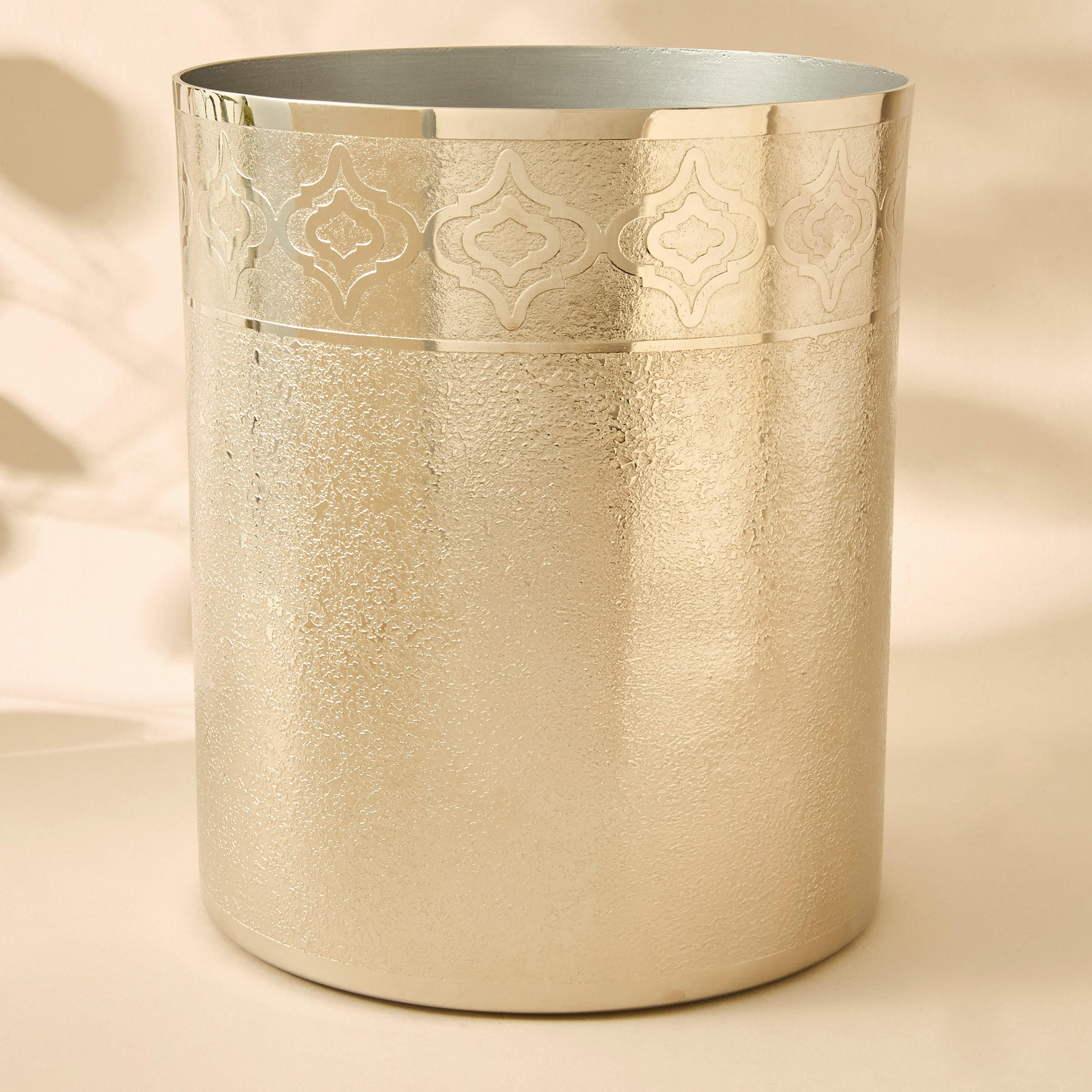 Mirage Embossed Stainless Steel Waste Bin-household-bathandlaundry-wastebinsandaccessories-image-1