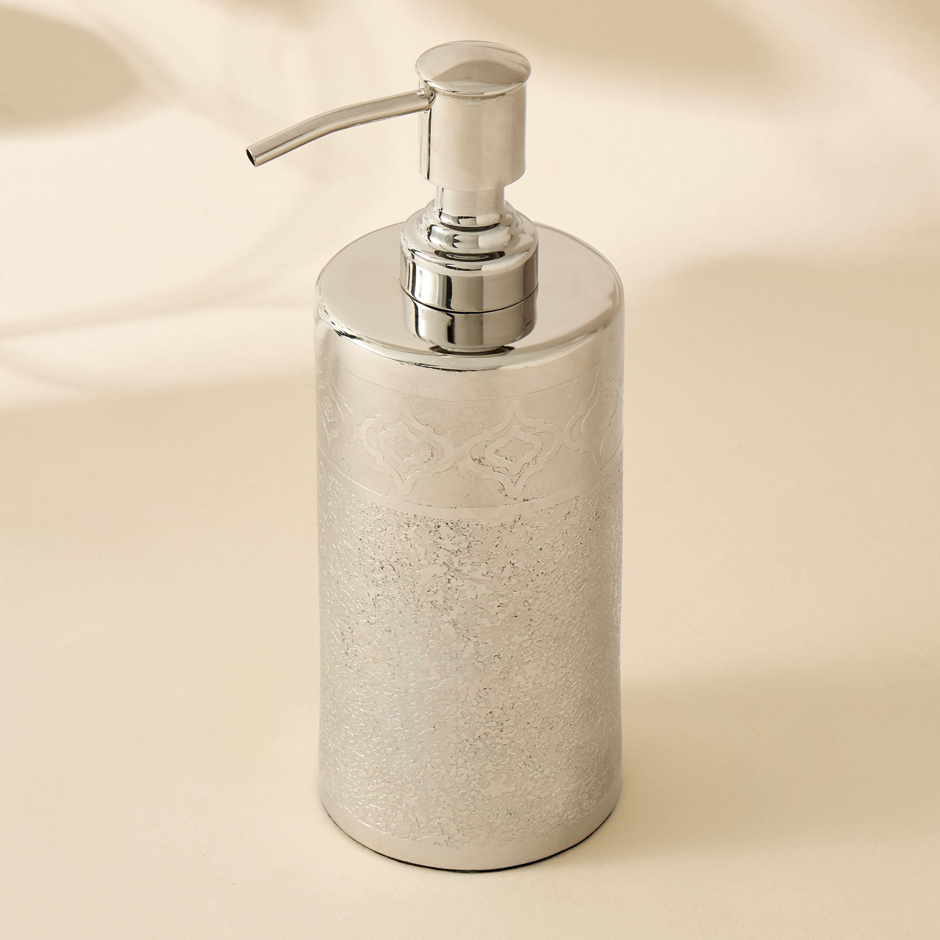 Mirage Embossed Stainless Steel Lotion Dispenser-household-bathandlaundry-bathaccessories-soapdishesanddispensers-image-2