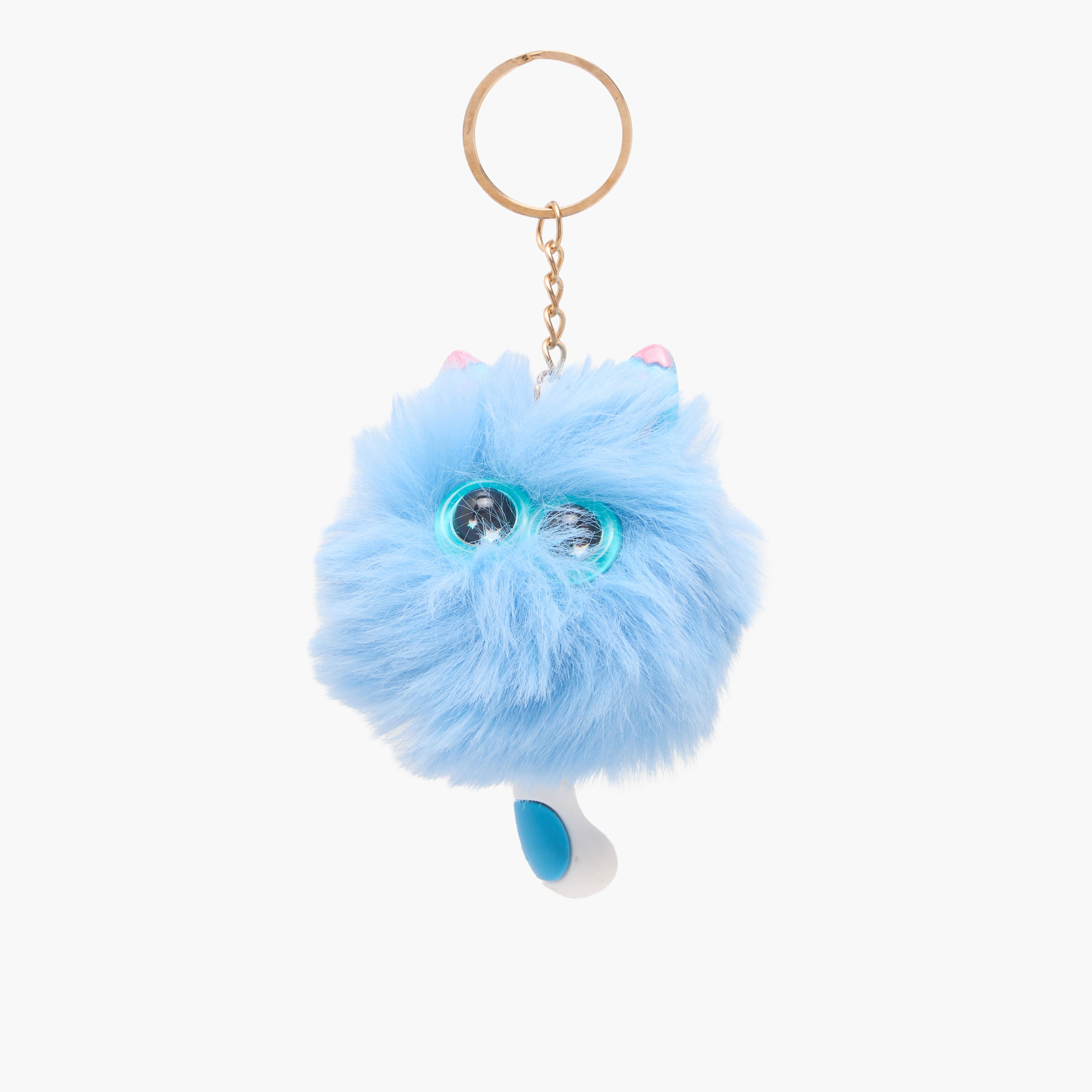 Keychain with Fluffy Kitty Charm-girls-accessories-keyringsandbagcharms-image-1