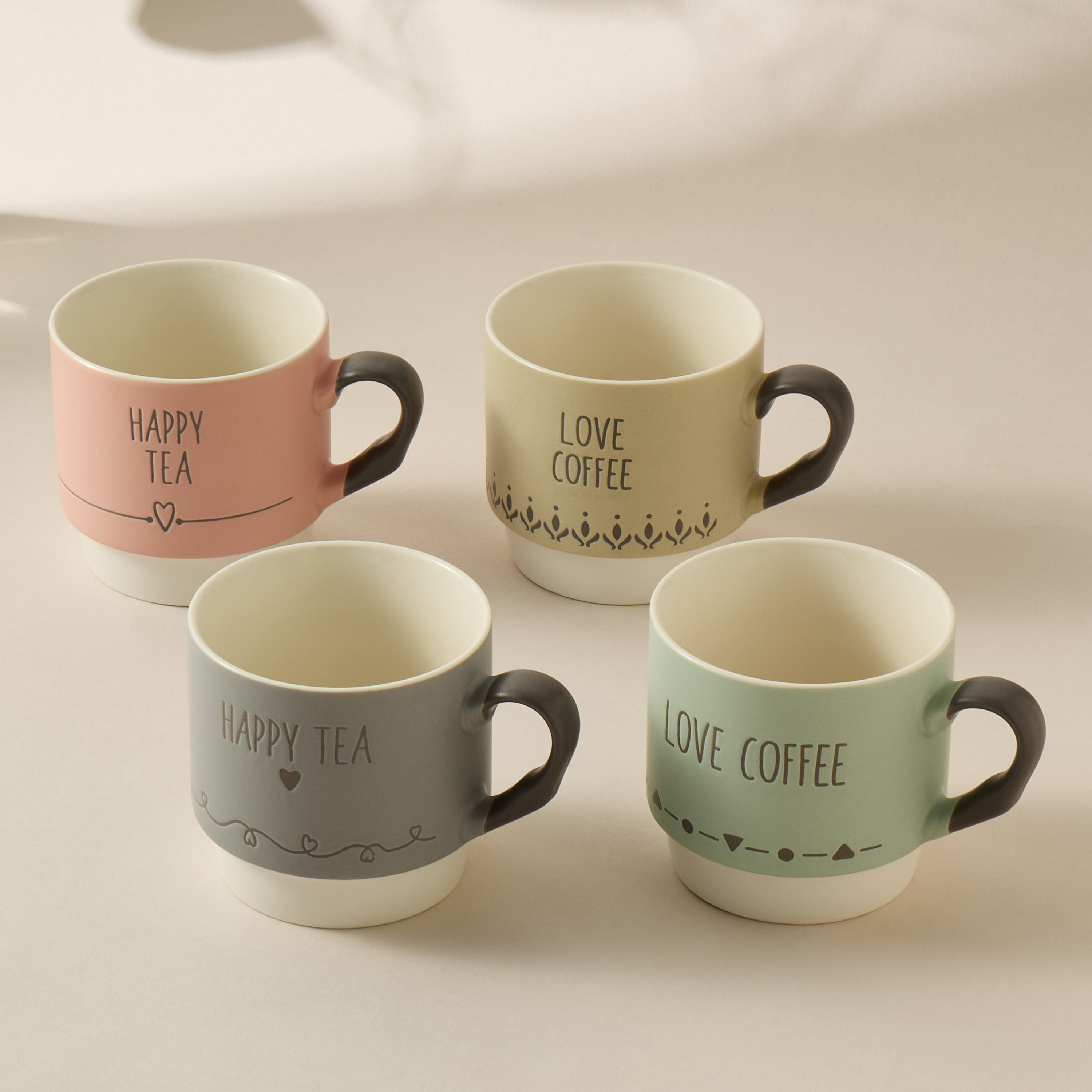 Textured 5-Piece Ceramic Cup and Stand Set-household-dining-teaandcoffee-mugsandcups-image-2
